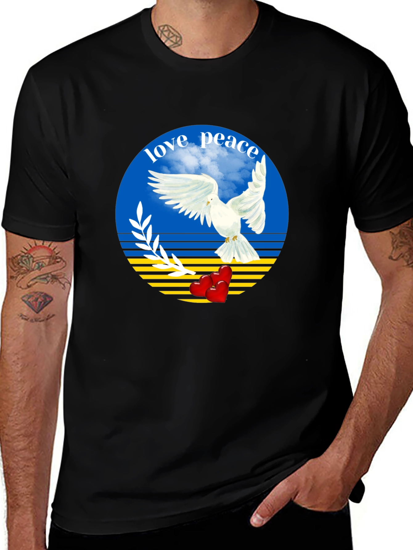Love and Peace Ukraine Dove T-Shirt