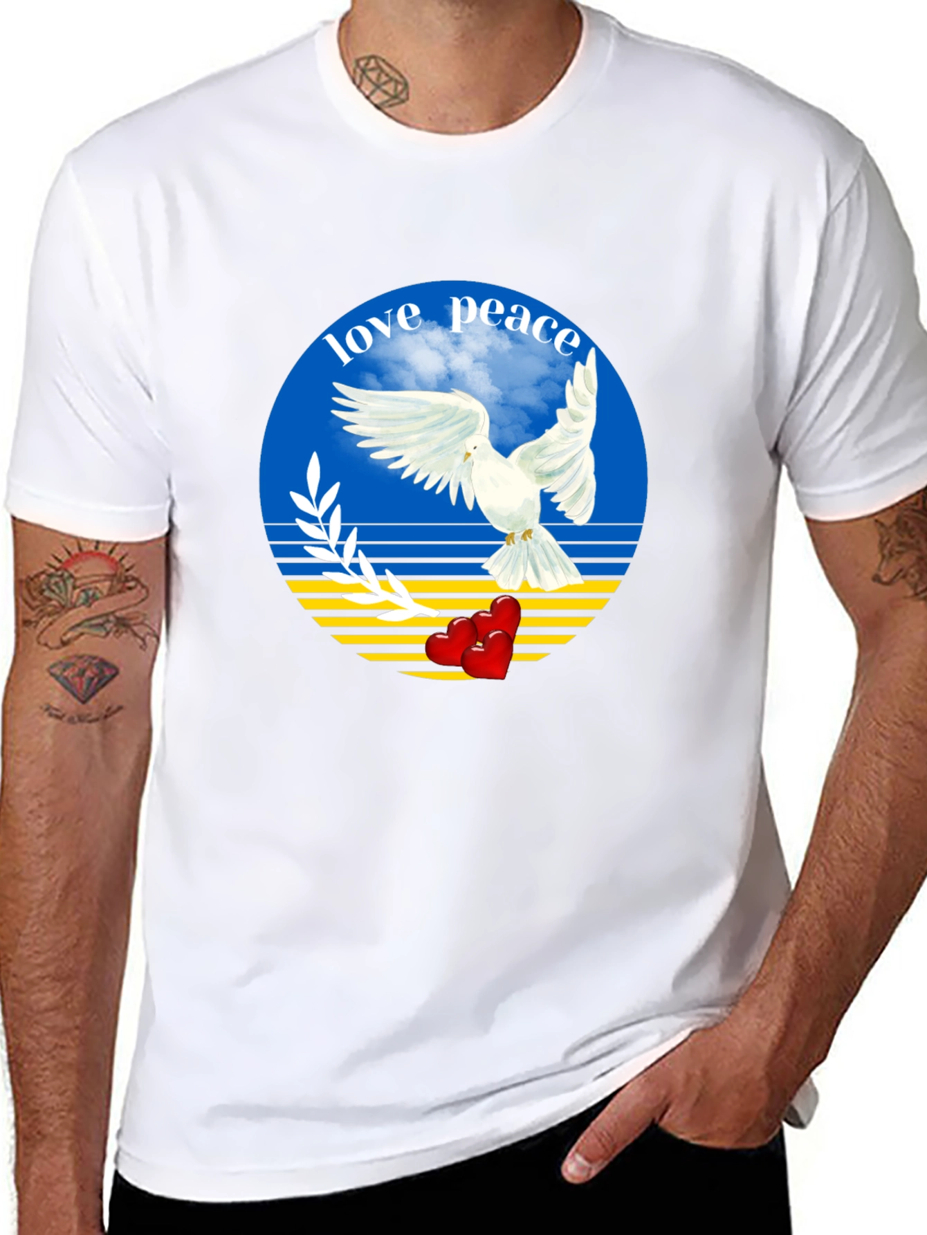 Love and Peace Ukraine Dove T-Shirt