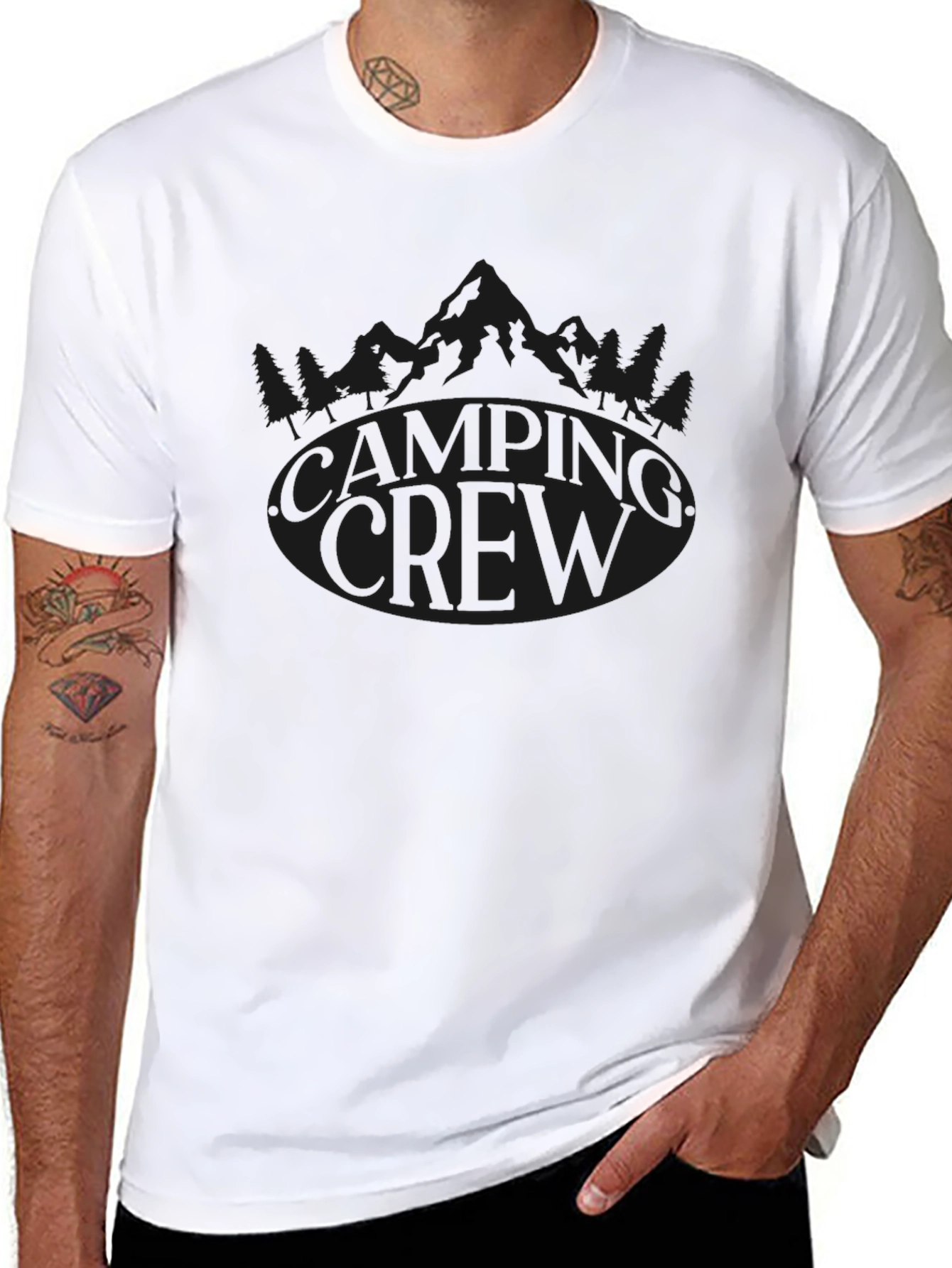 Camping Crew Graphic Tee - Black