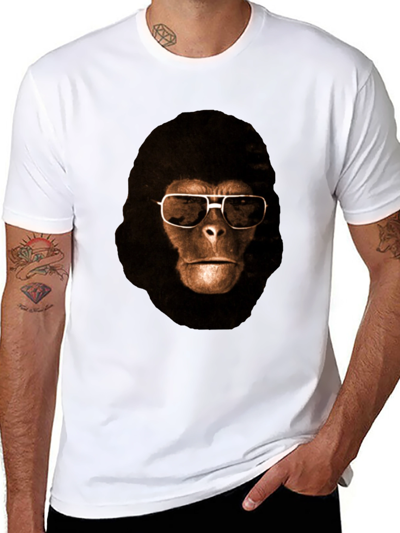Ape with Sunglasses Graphic T-Shirt