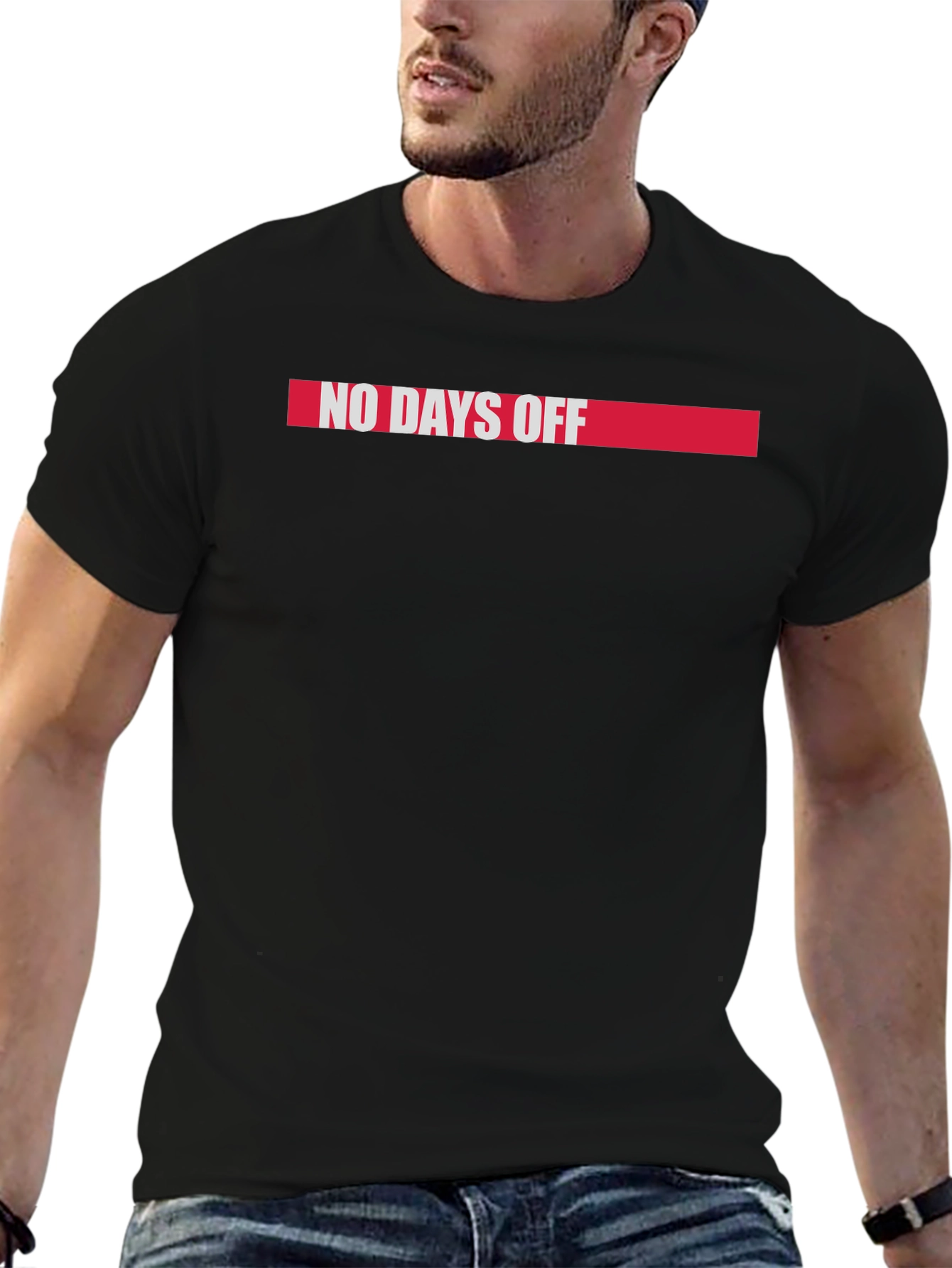No Days Off Graphic Tee - Black Cotton Blend