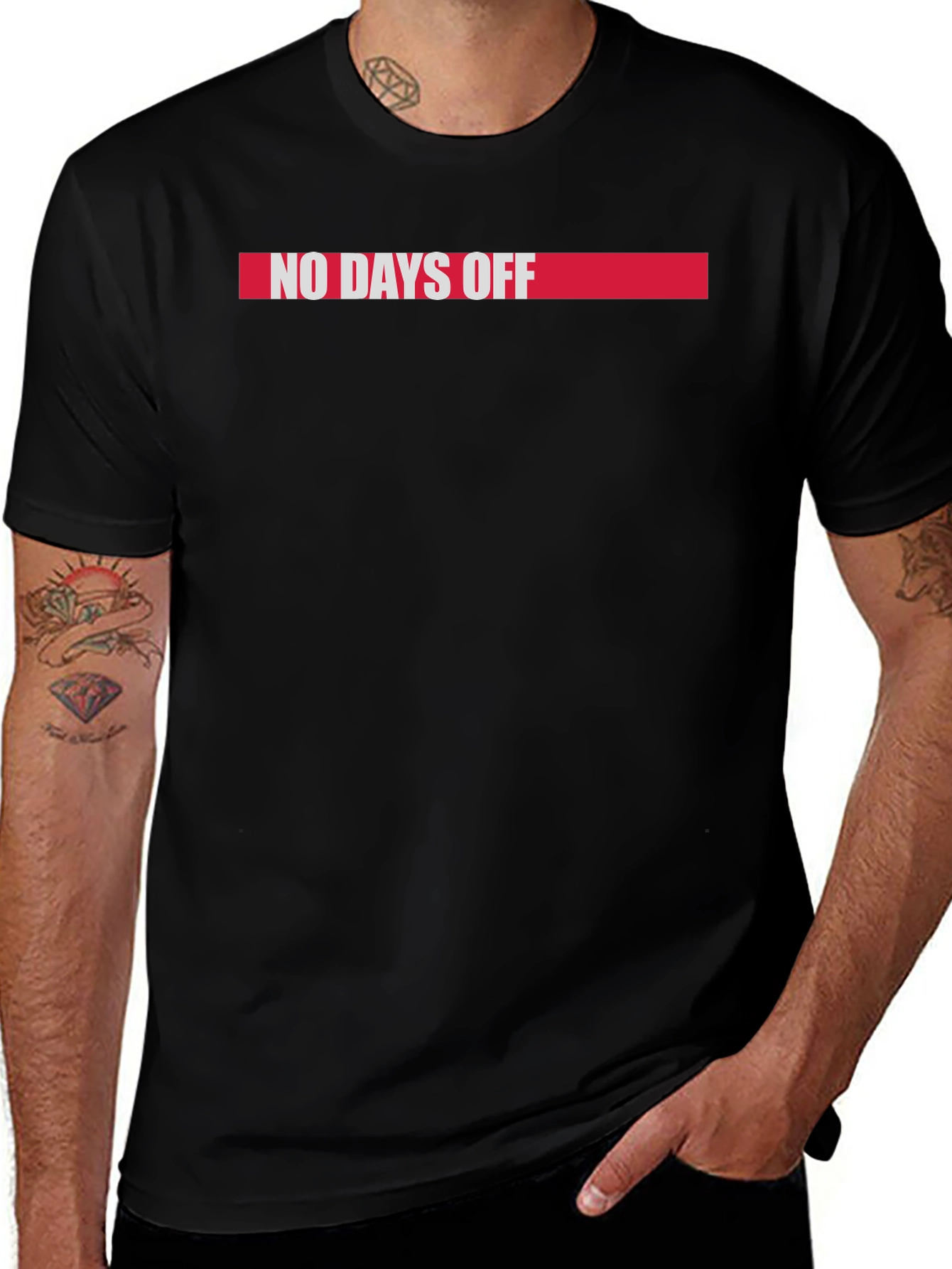 No Days Off Graphic Tee - Black Cotton Blend