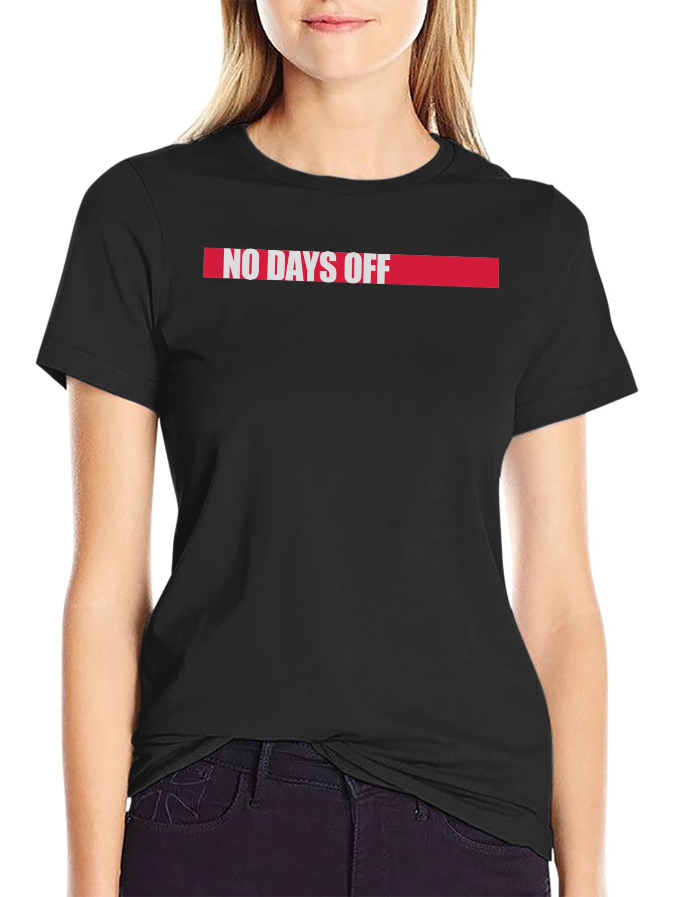 No Days Off Graphic Tee - Black Cotton Blend