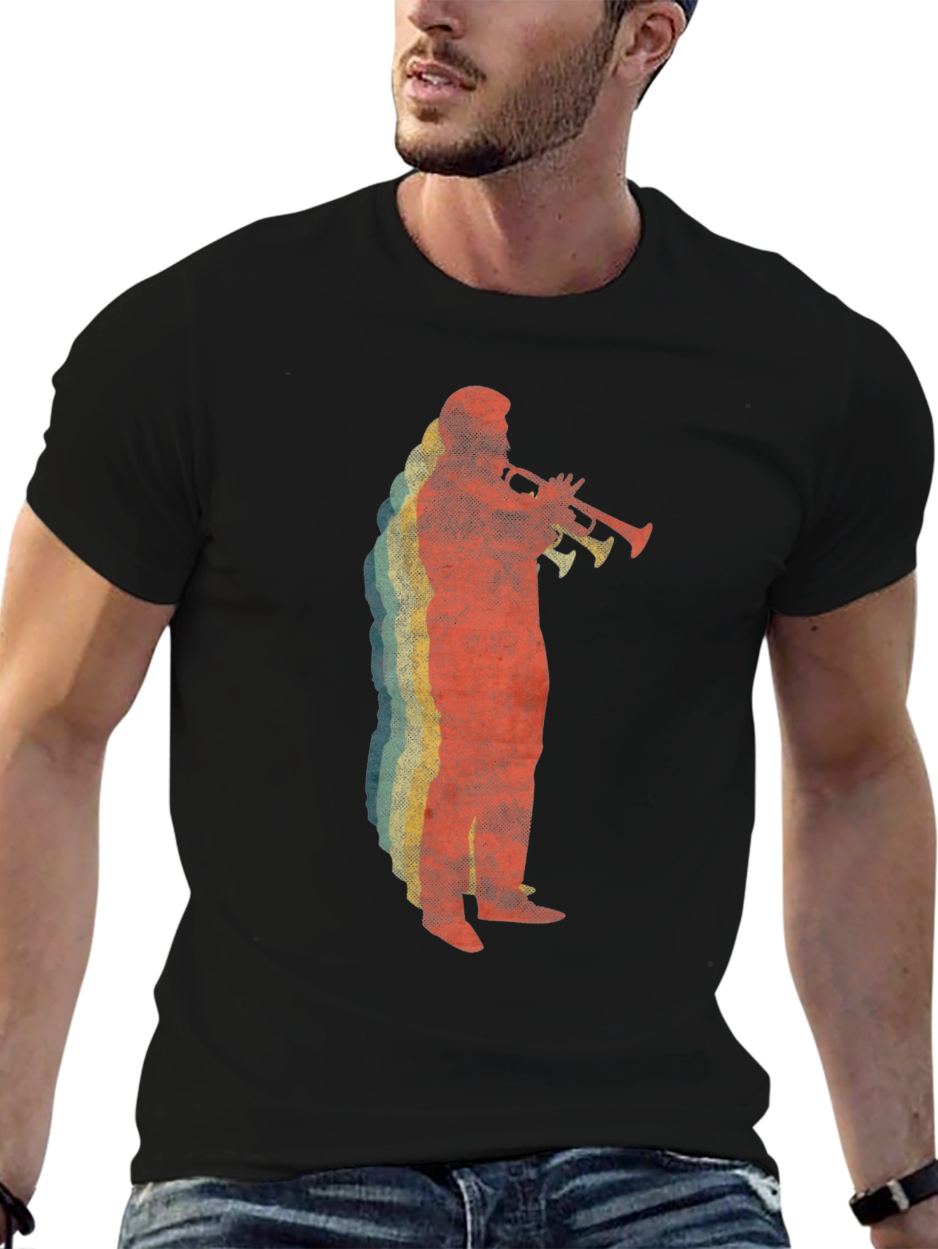 Retro Trumpet Player Graphic Tee
