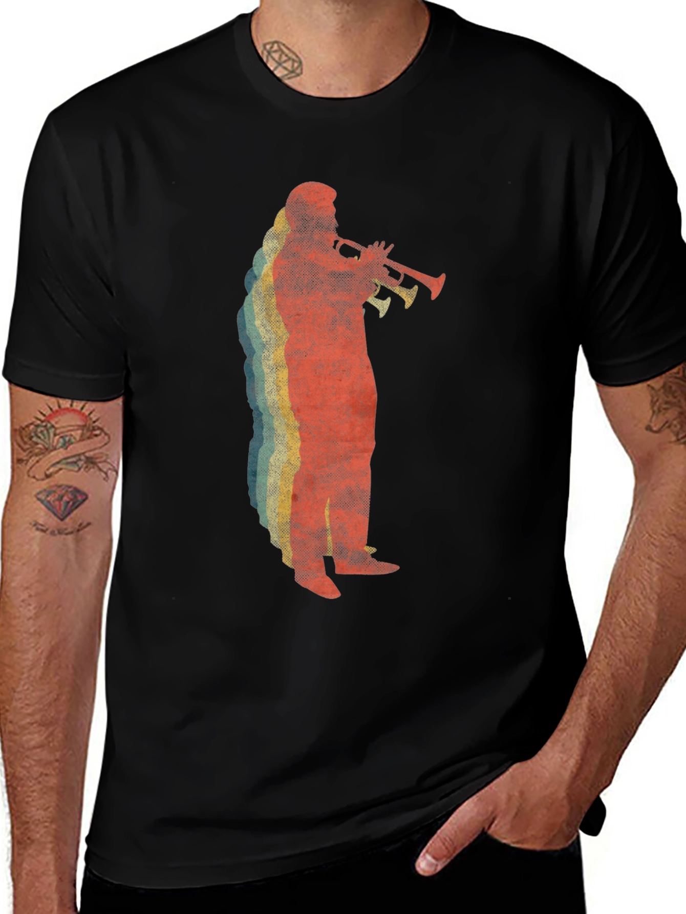 Retro Trumpet Player Graphic Tee