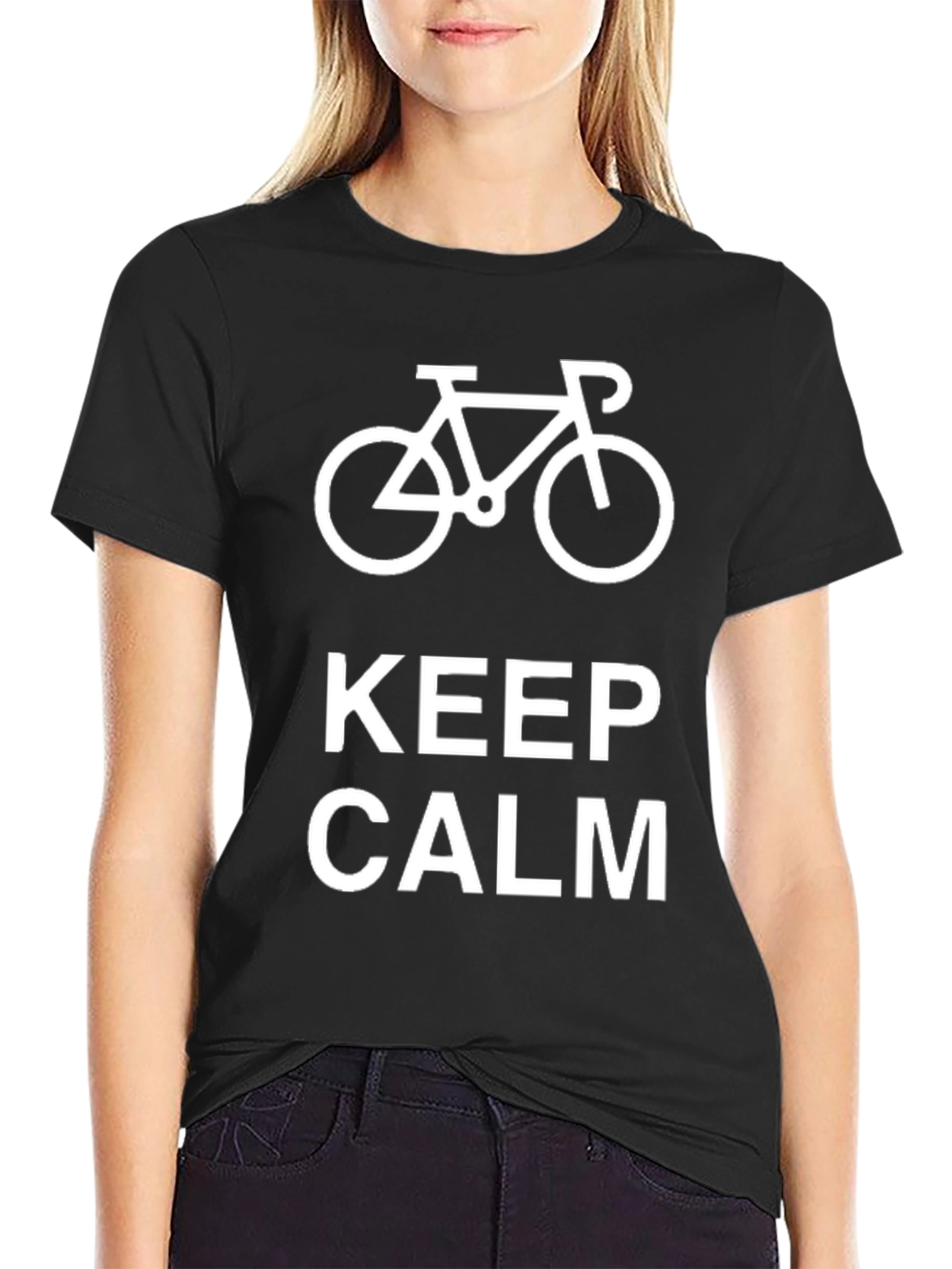 Keep Calm Cycling T-Shirt - Black
