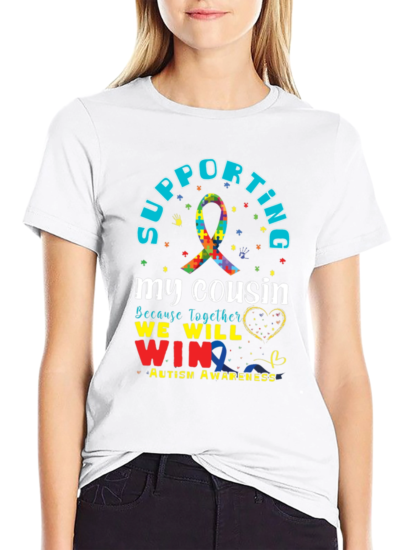 Supporting My Cousin Autism Awareness T-Shirt