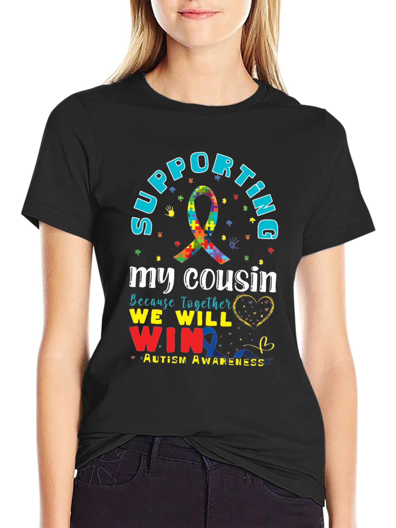 Supporting My Cousin Autism Awareness T-Shirt