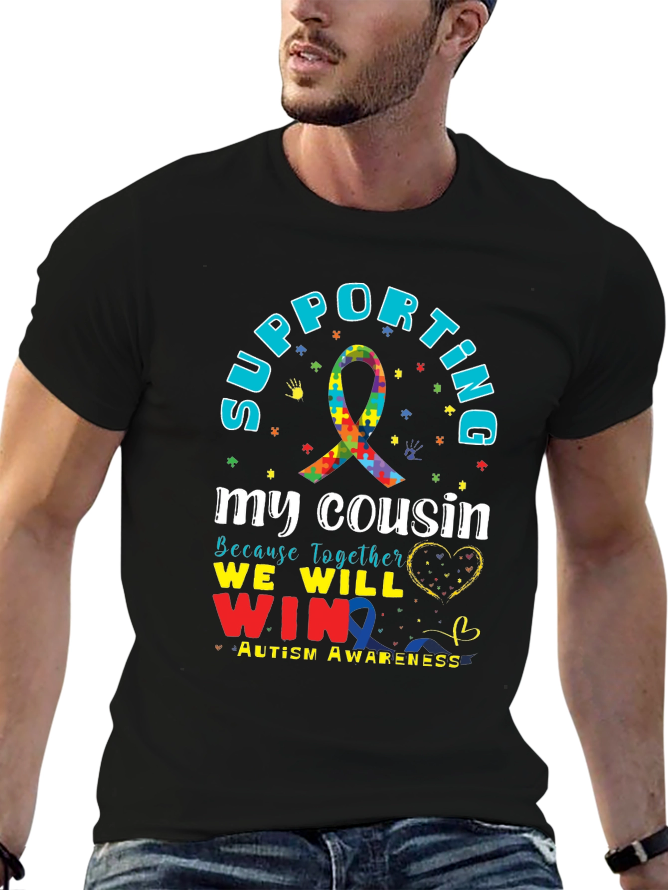 Supporting My Cousin Autism Awareness T-Shirt