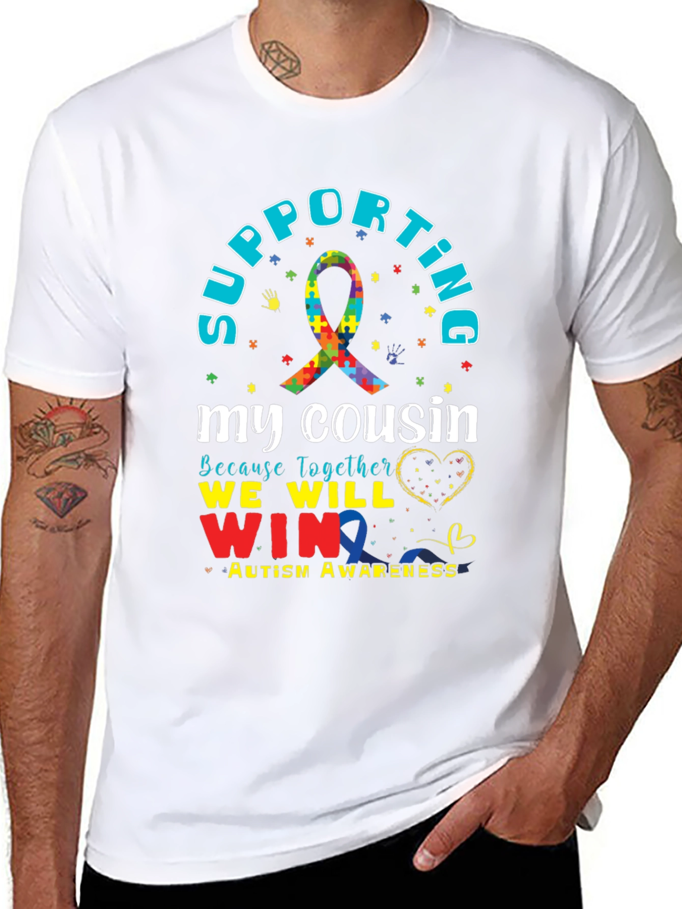Supporting My Cousin Autism Awareness T-Shirt
