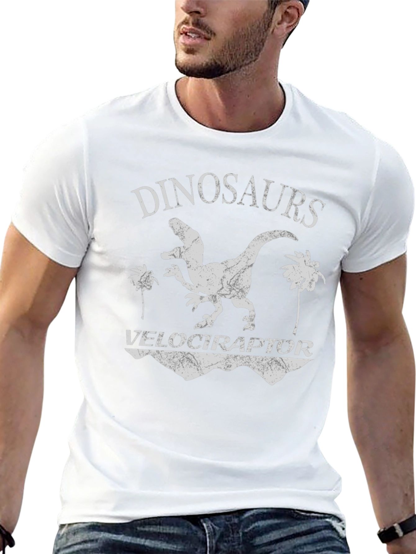 Dinosaurs Velociraptor Graphic T-Shirt