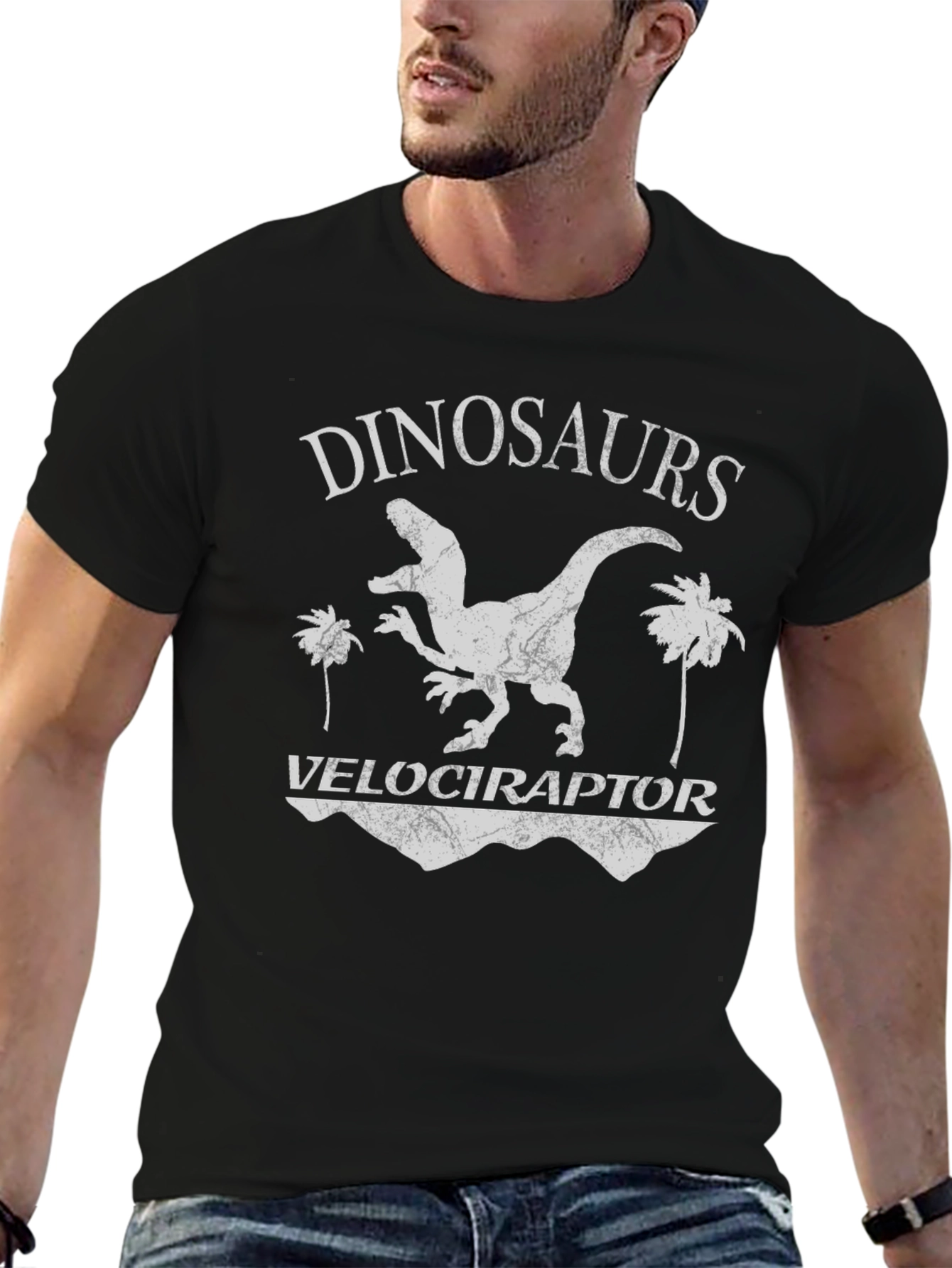 Dinosaurs Velociraptor Graphic T-Shirt