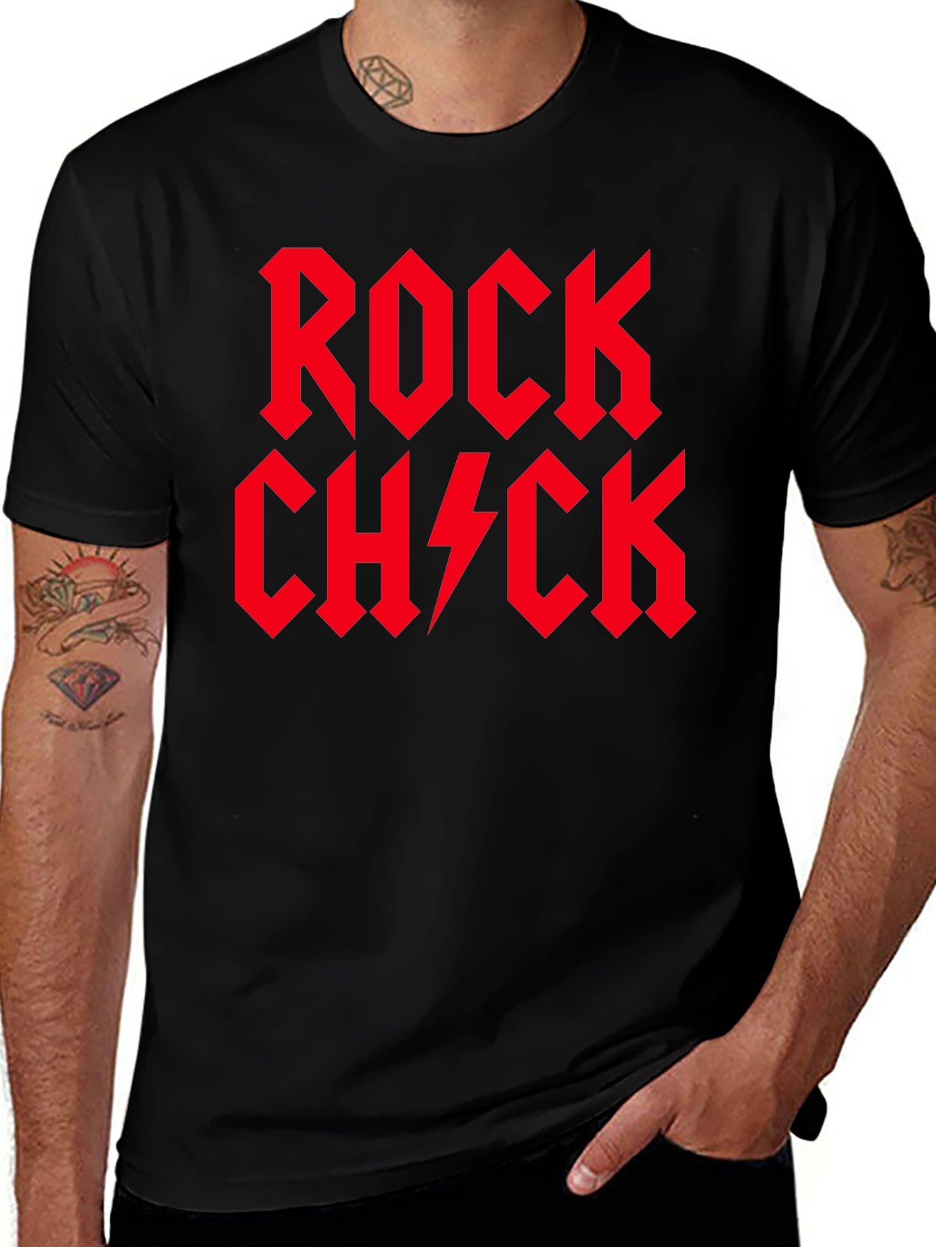 Rock Chick T-Shirt - Red Graphic Print