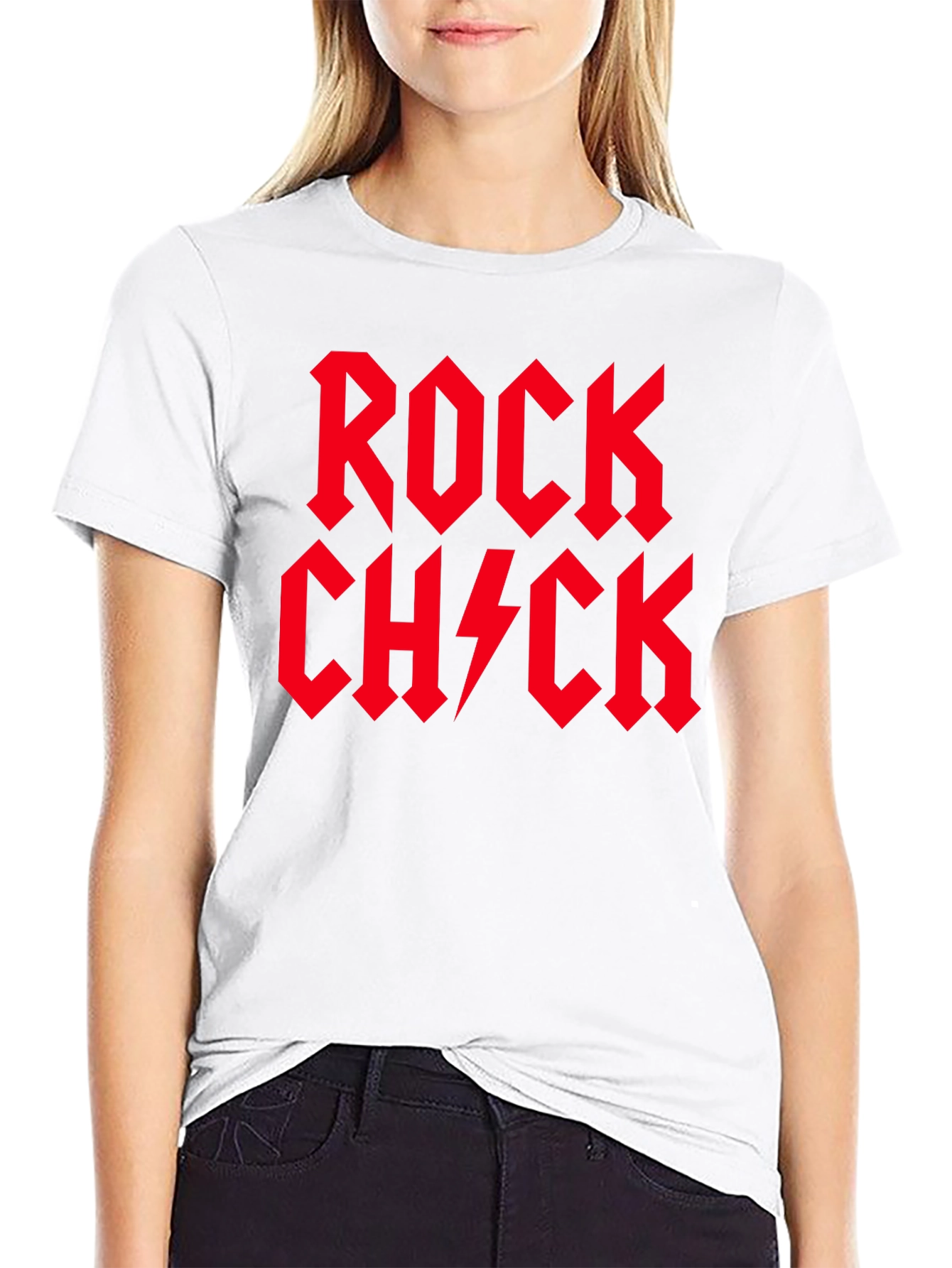 Rock Chick T-Shirt - Red Graphic Print