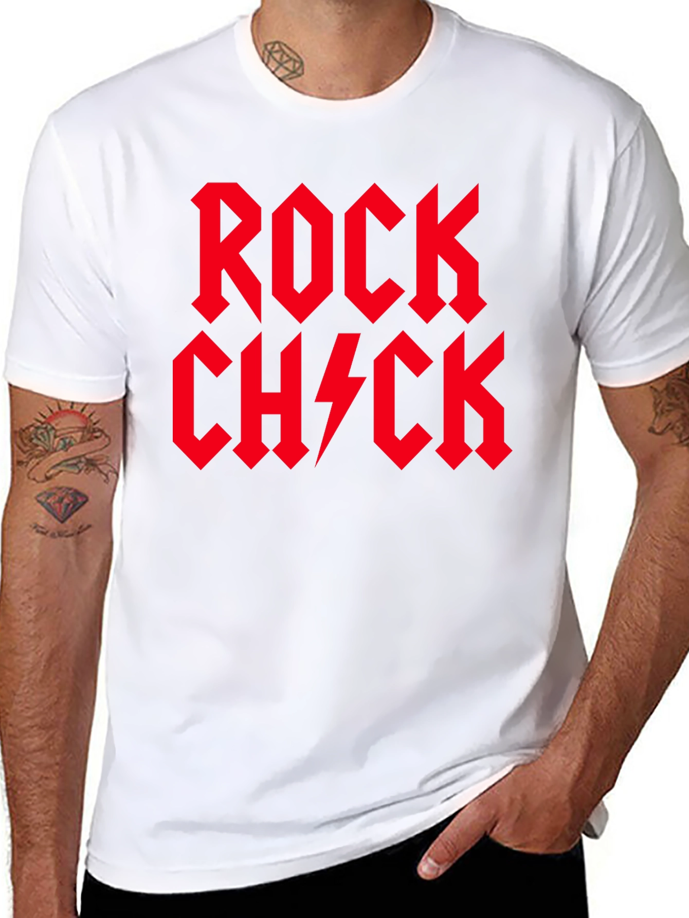 Rock Chick T-Shirt - Red Graphic Print