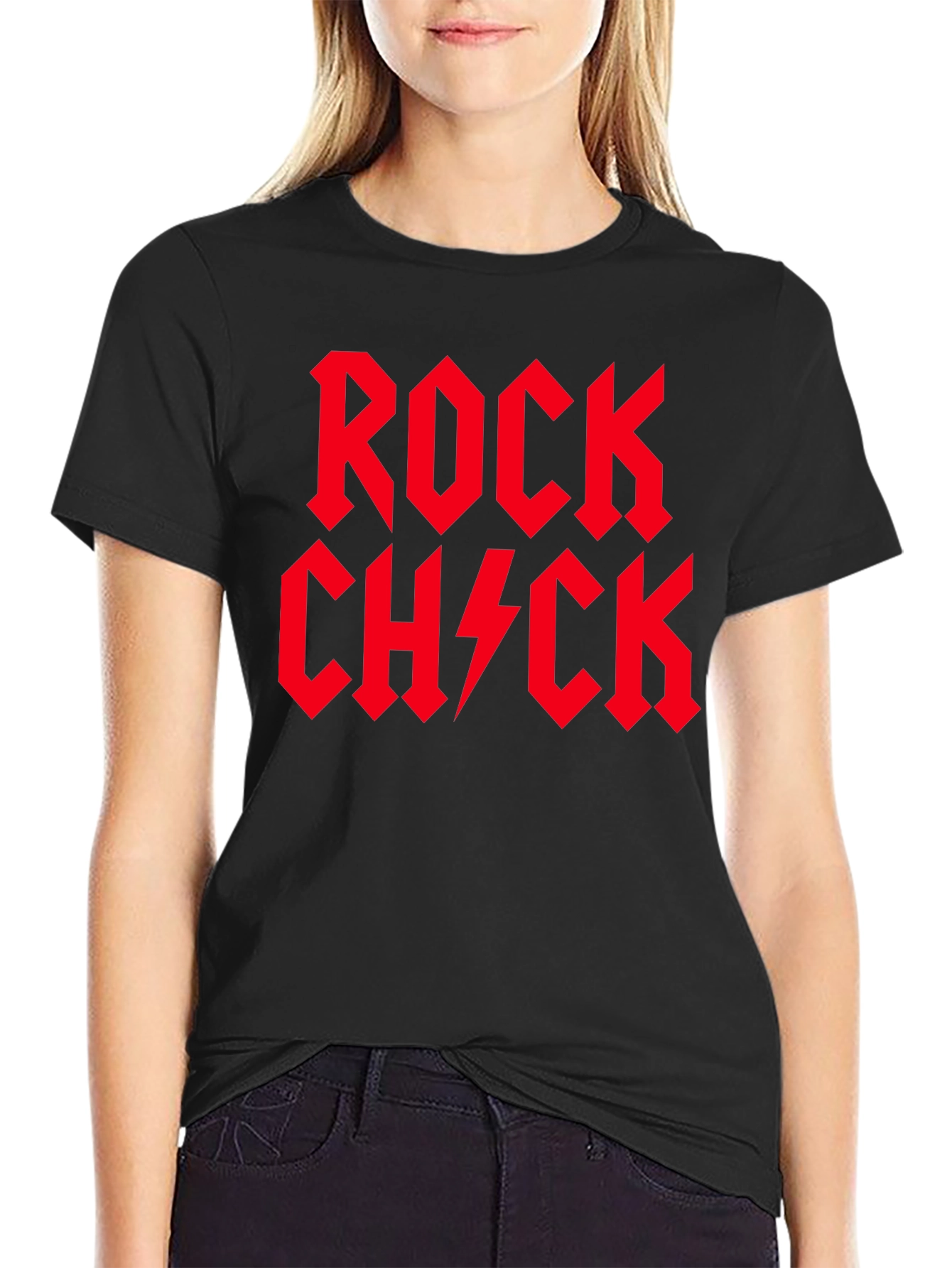 Rock Chick T-Shirt - Red Graphic Print