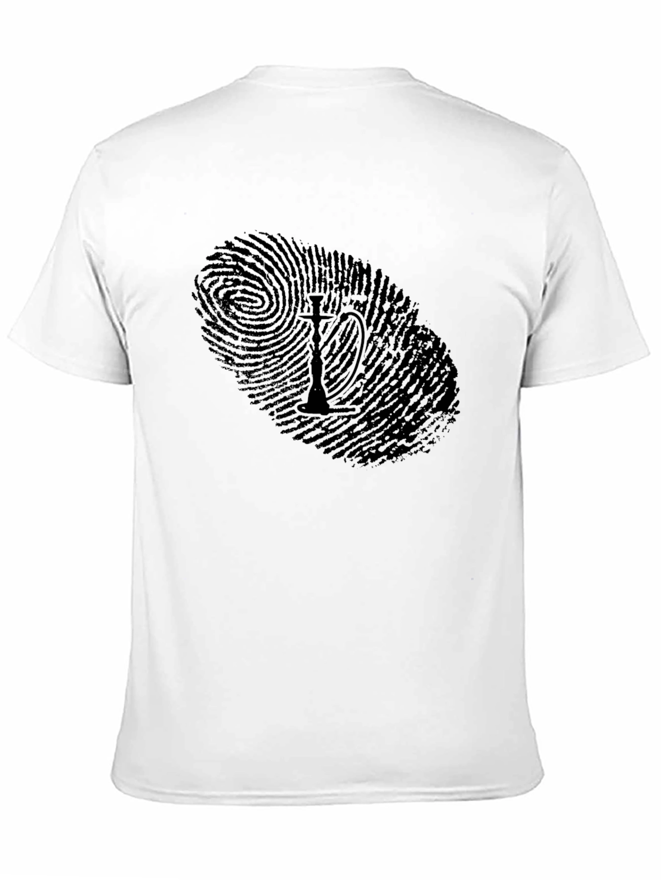 Hookah Fingerprint Graphic Black T-Shirt