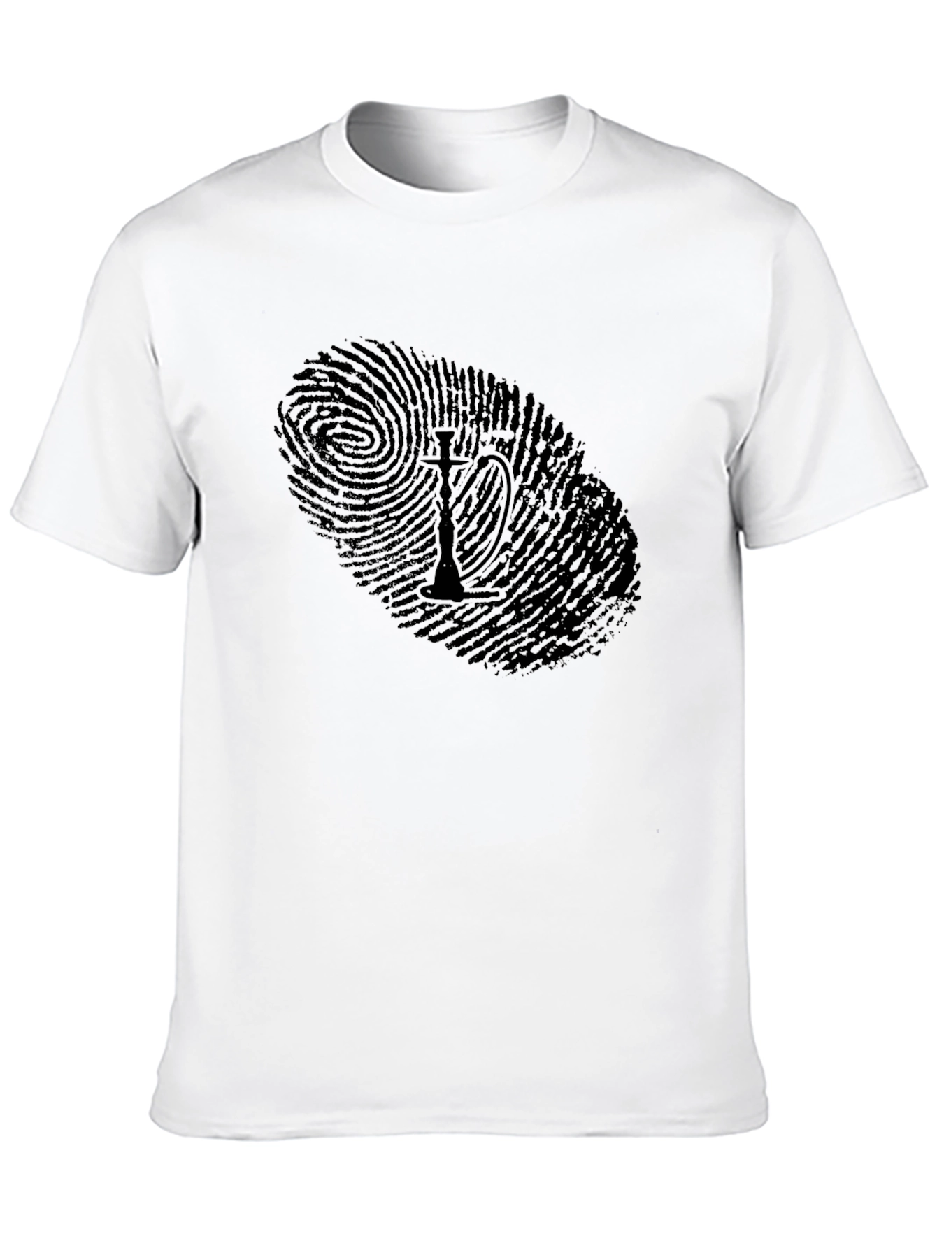 Hookah Fingerprint Graphic Black T-Shirt