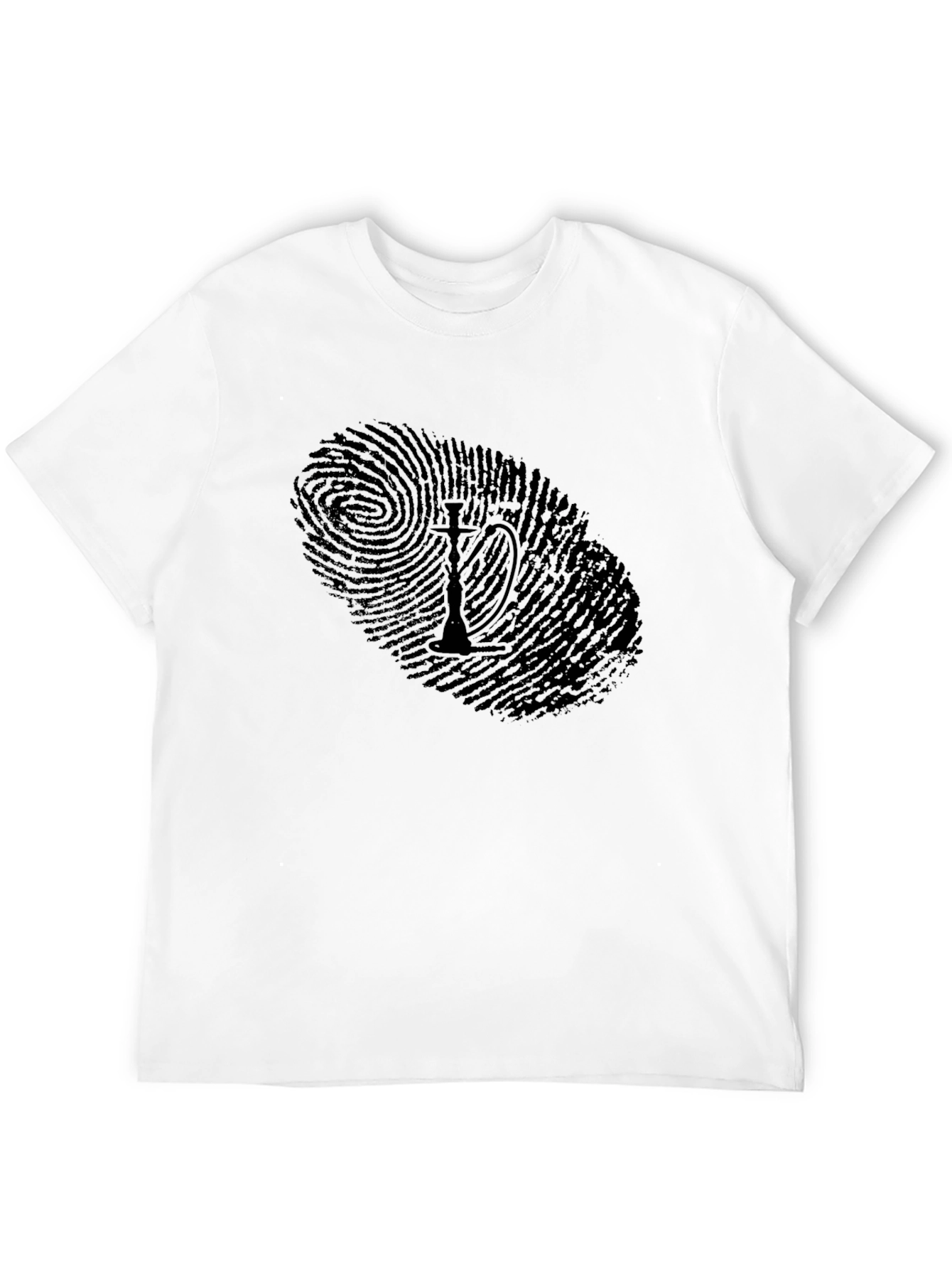 Hookah Fingerprint Graphic Black T-Shirt