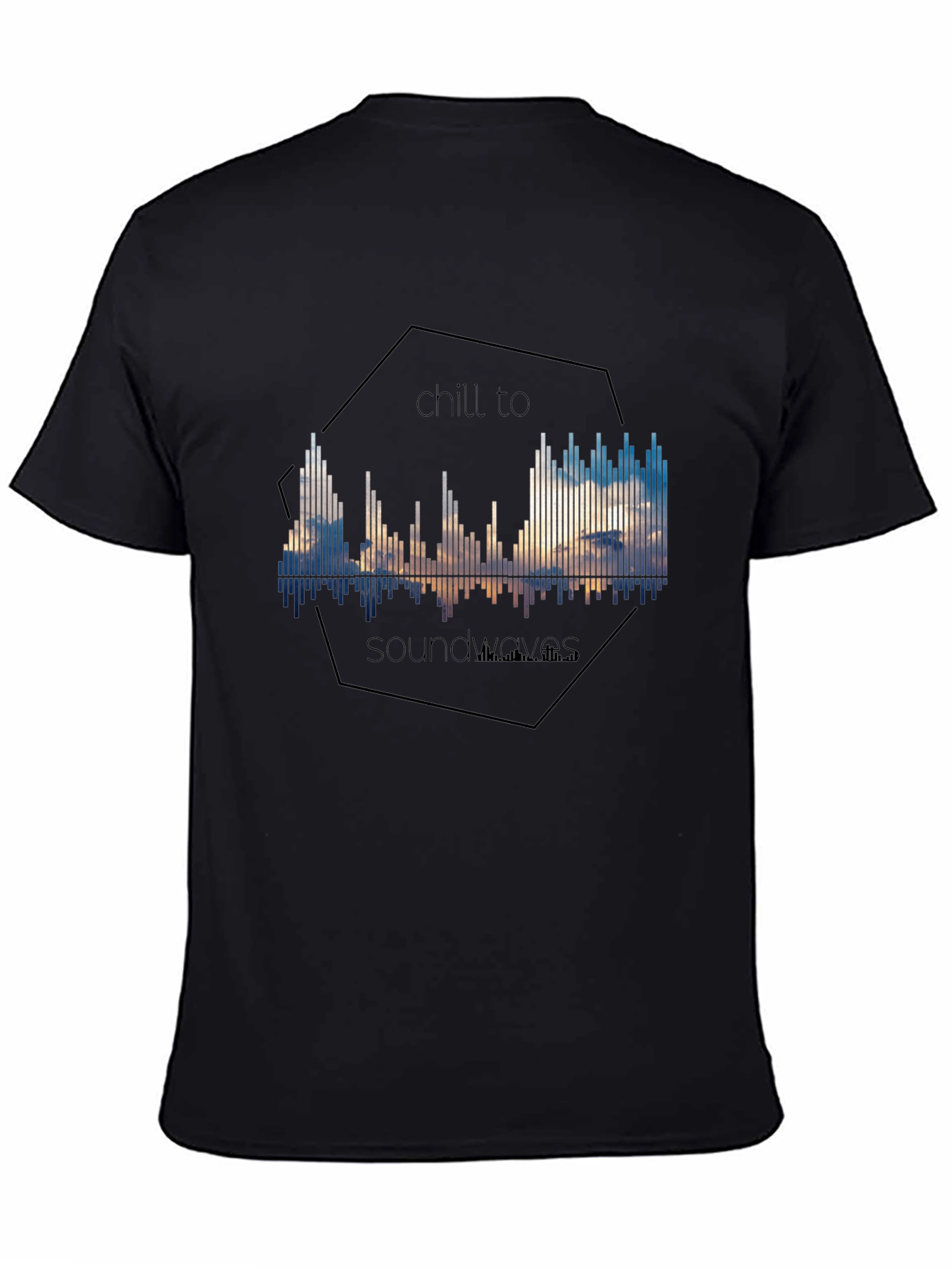Chill to Soundwaves Graphic Tee - Black