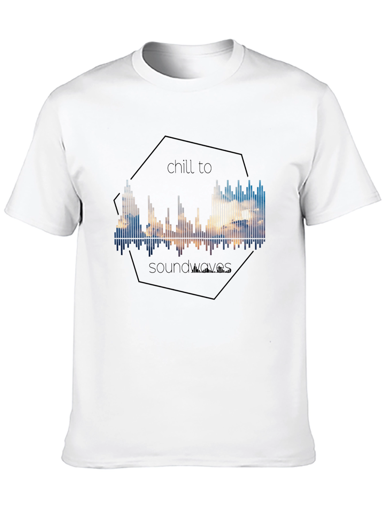 Chill to Soundwaves Graphic Tee - Black