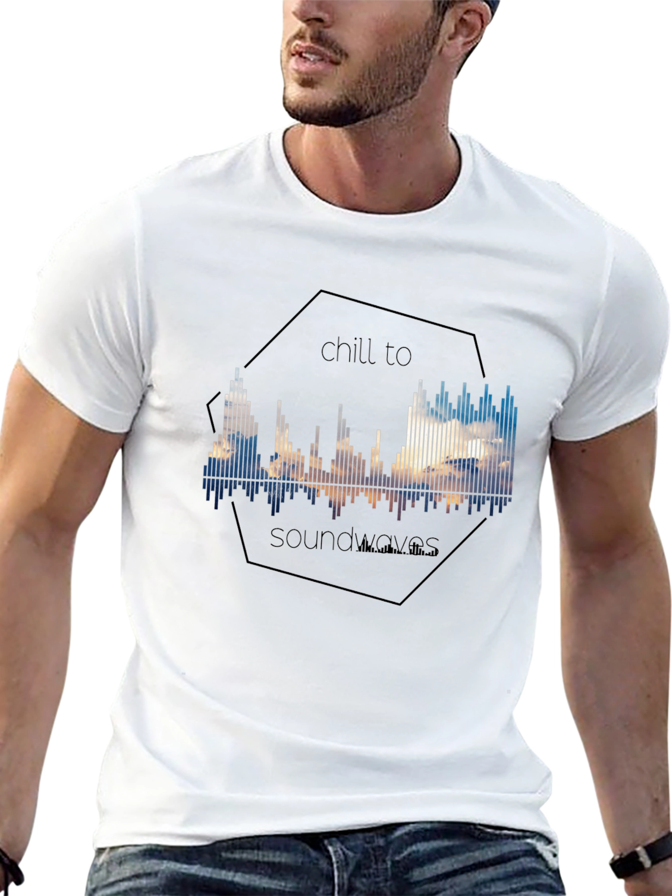 Chill to Soundwaves Graphic Tee - Black
