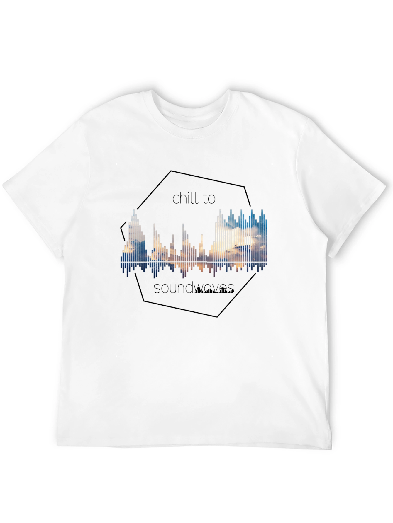 Chill to Soundwaves Graphic Tee - Black