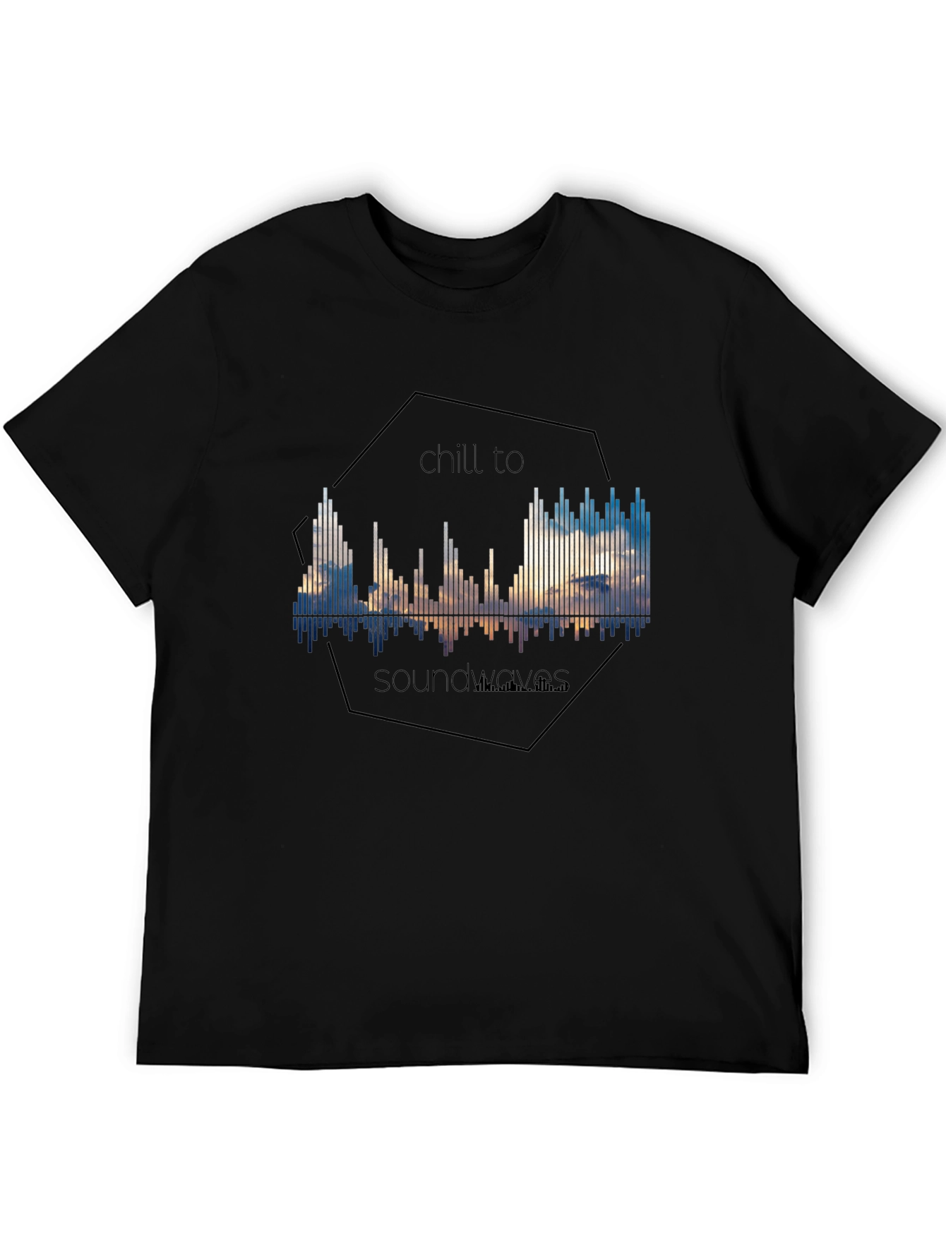 Chill to Soundwaves Graphic Tee - Black