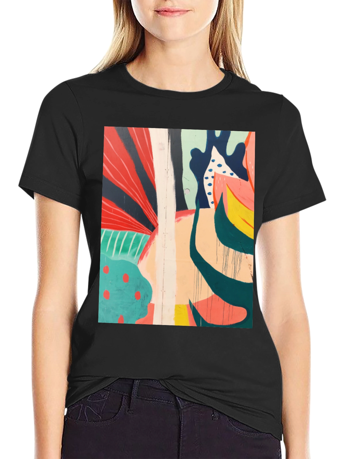 Abstract Art Black T-Shirt - Modern Graphic Tee