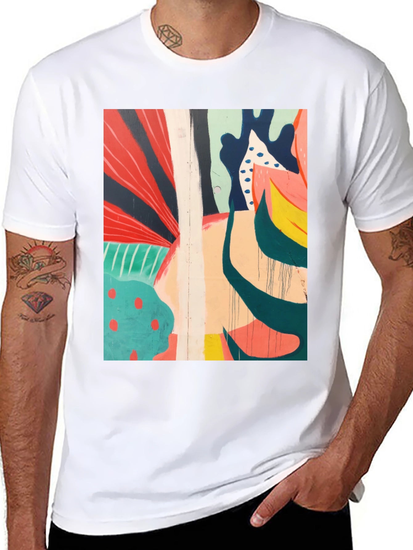 Abstract Art Black T-Shirt - Modern Graphic Tee