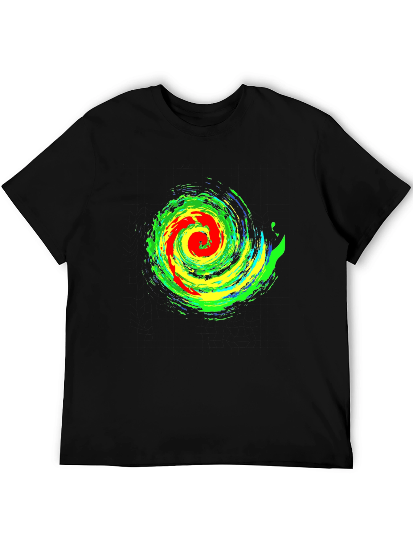 Vibrant Swirl Graphic Black T-Shirt