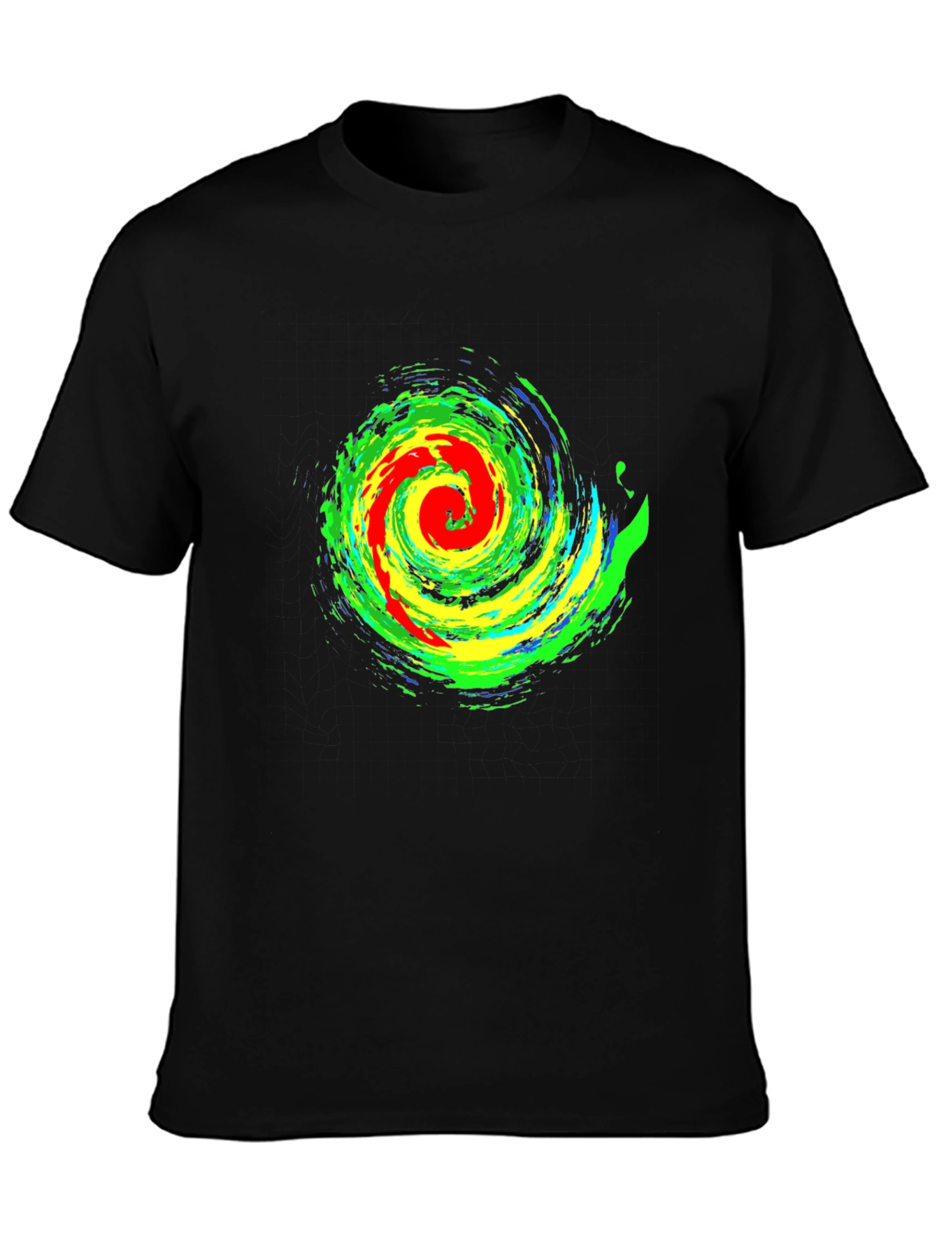 Vibrant Swirl Graphic Black T-Shirt