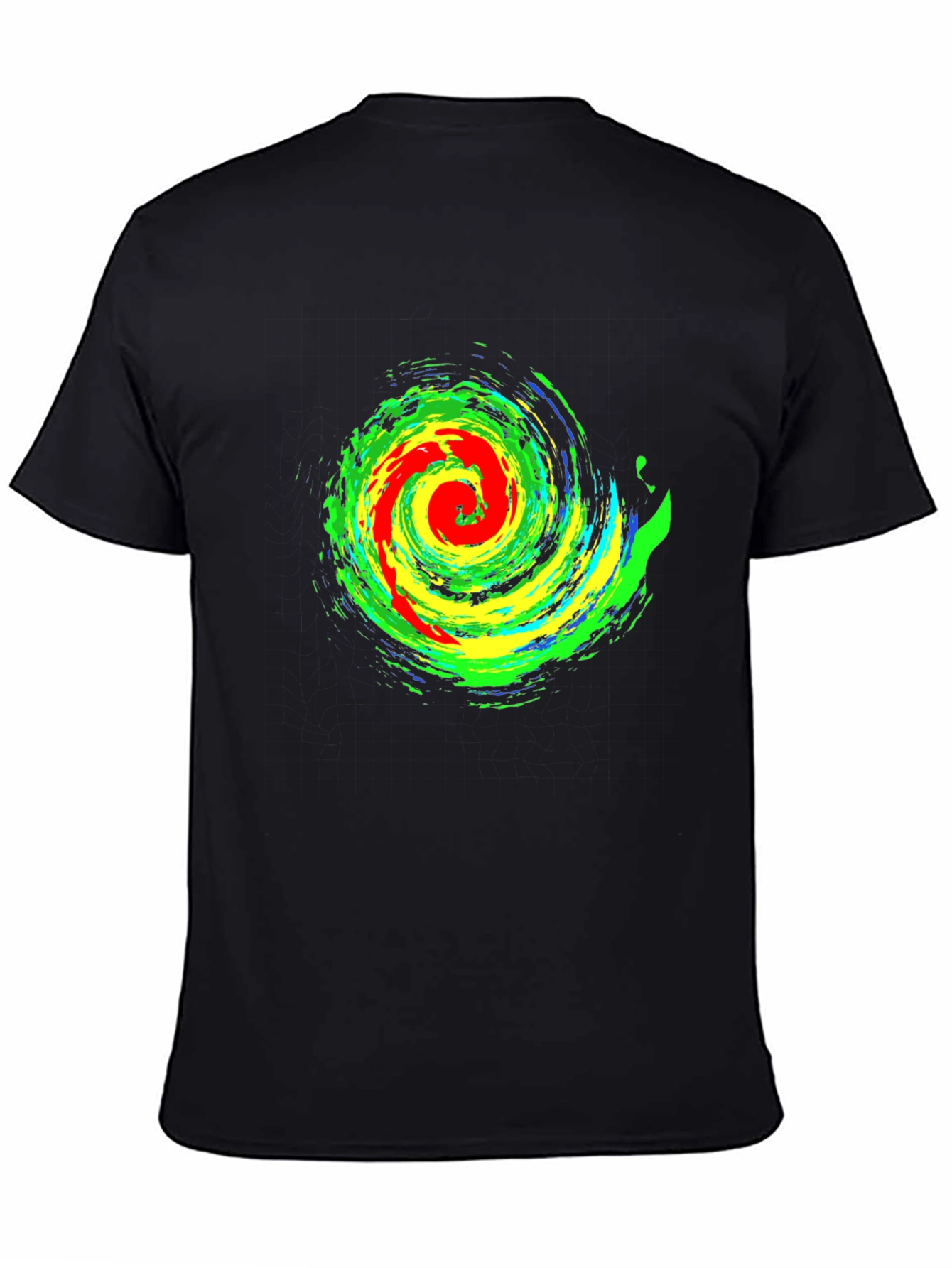 Vibrant Swirl Graphic Black T-Shirt