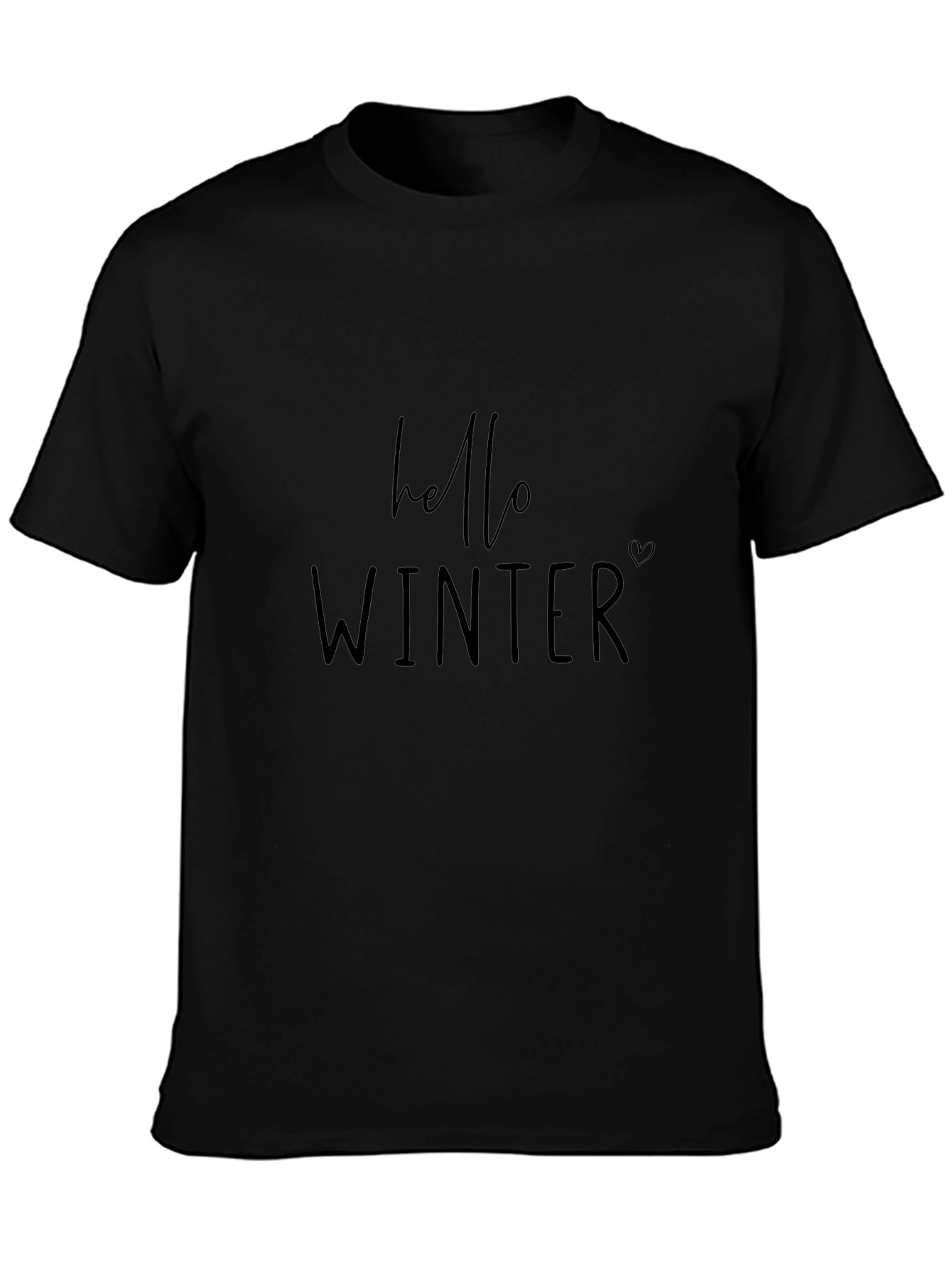 Hello Winter Black Graphic Tee