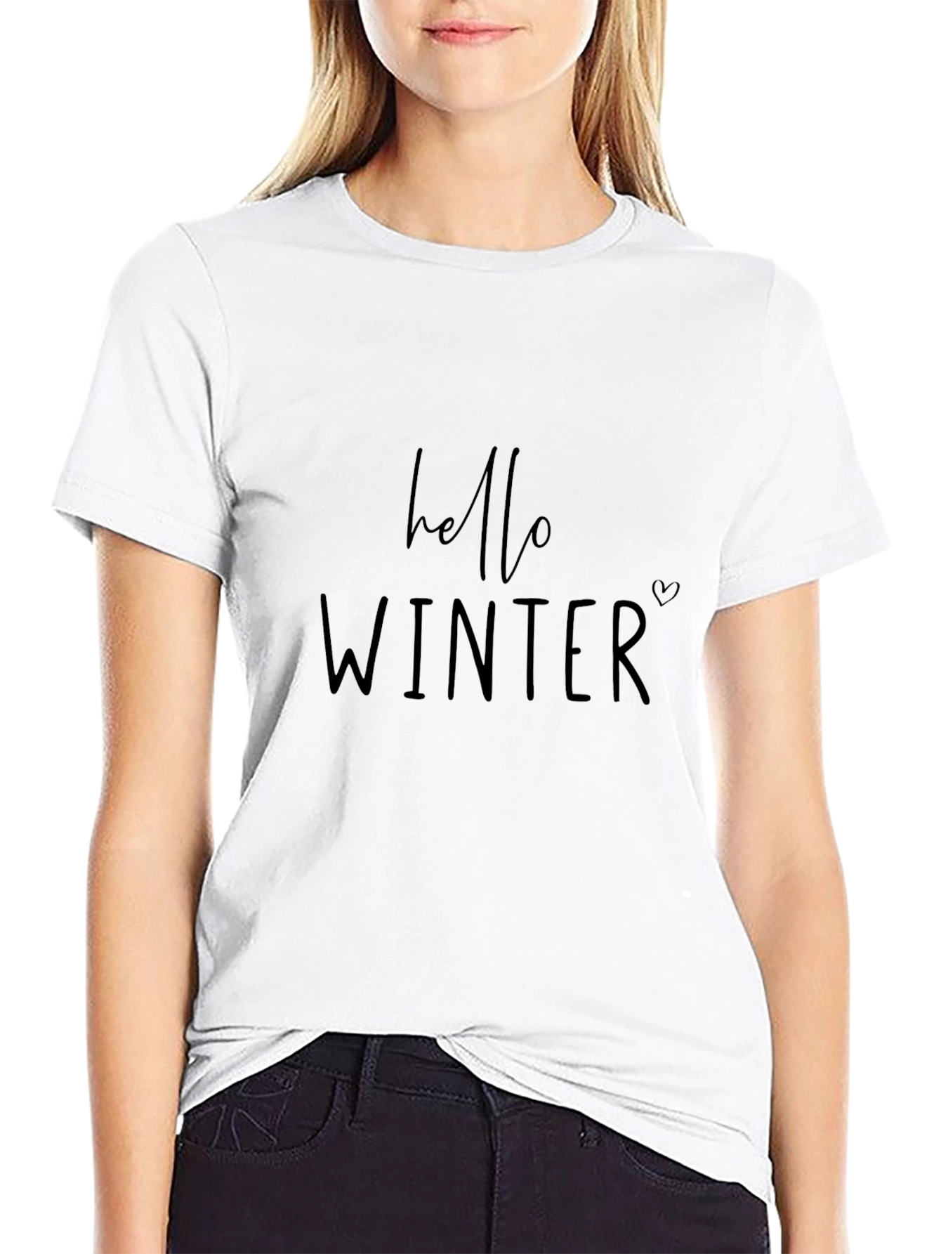 Hello Winter Black Graphic Tee