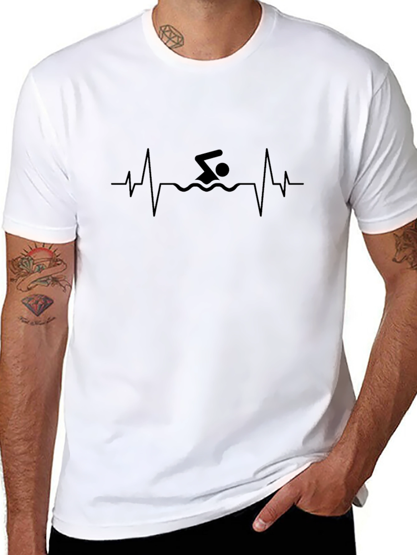 Swimmer Heartbeat Graphic Tee
