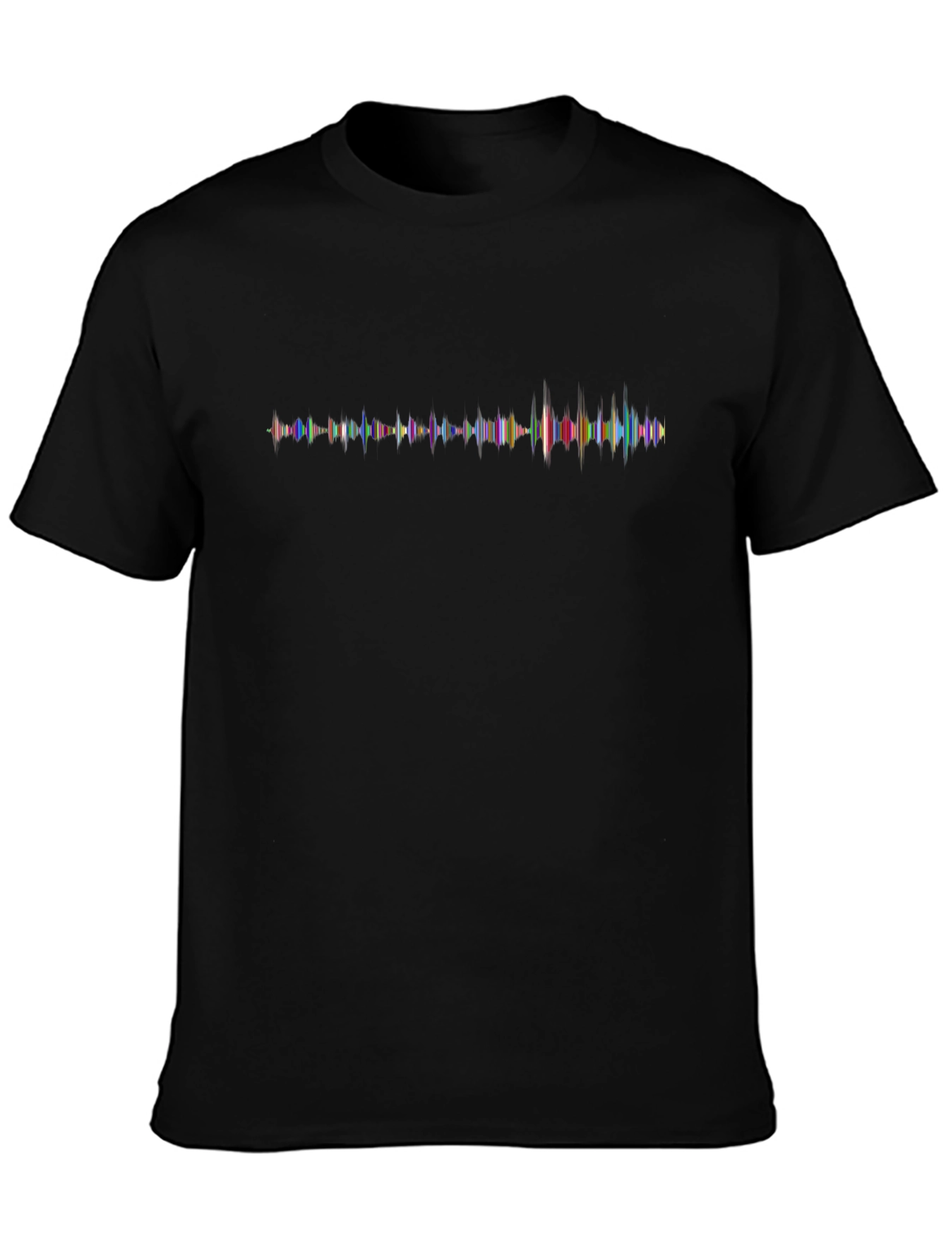 Sound Wave Graphic Tee - Modern Design Black Shirt