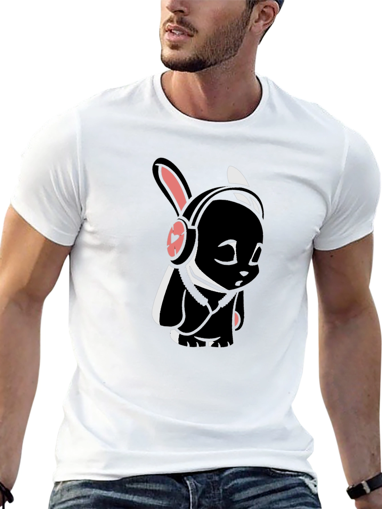 Black Bunny Graphic Tee - Stylish & Unique Design