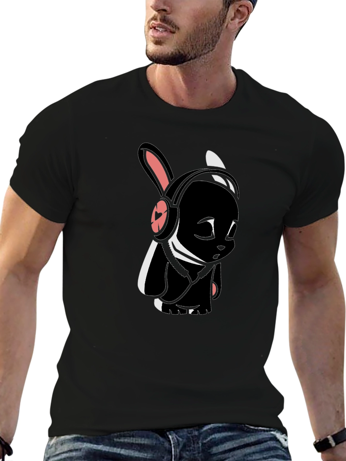 Black Bunny Graphic Tee - Stylish & Unique Design