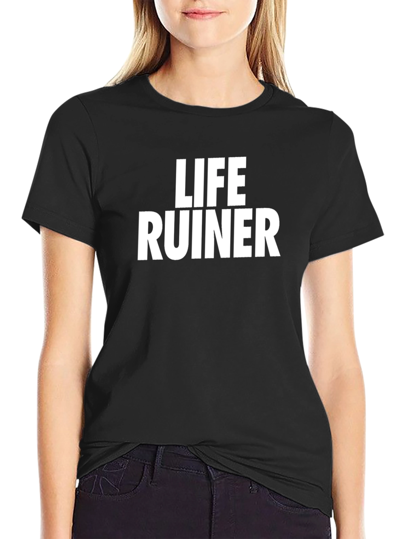 Life Ruiner Slogan Graphic T-Shirt