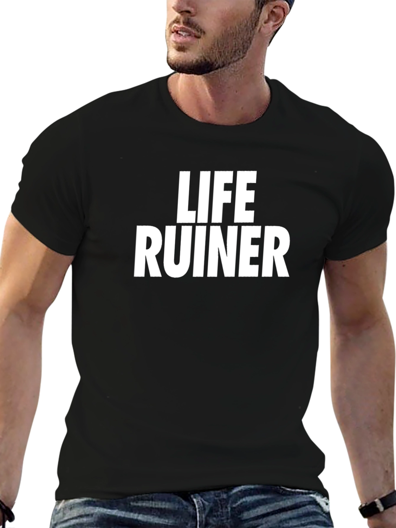 Life Ruiner Slogan Graphic T-Shirt
