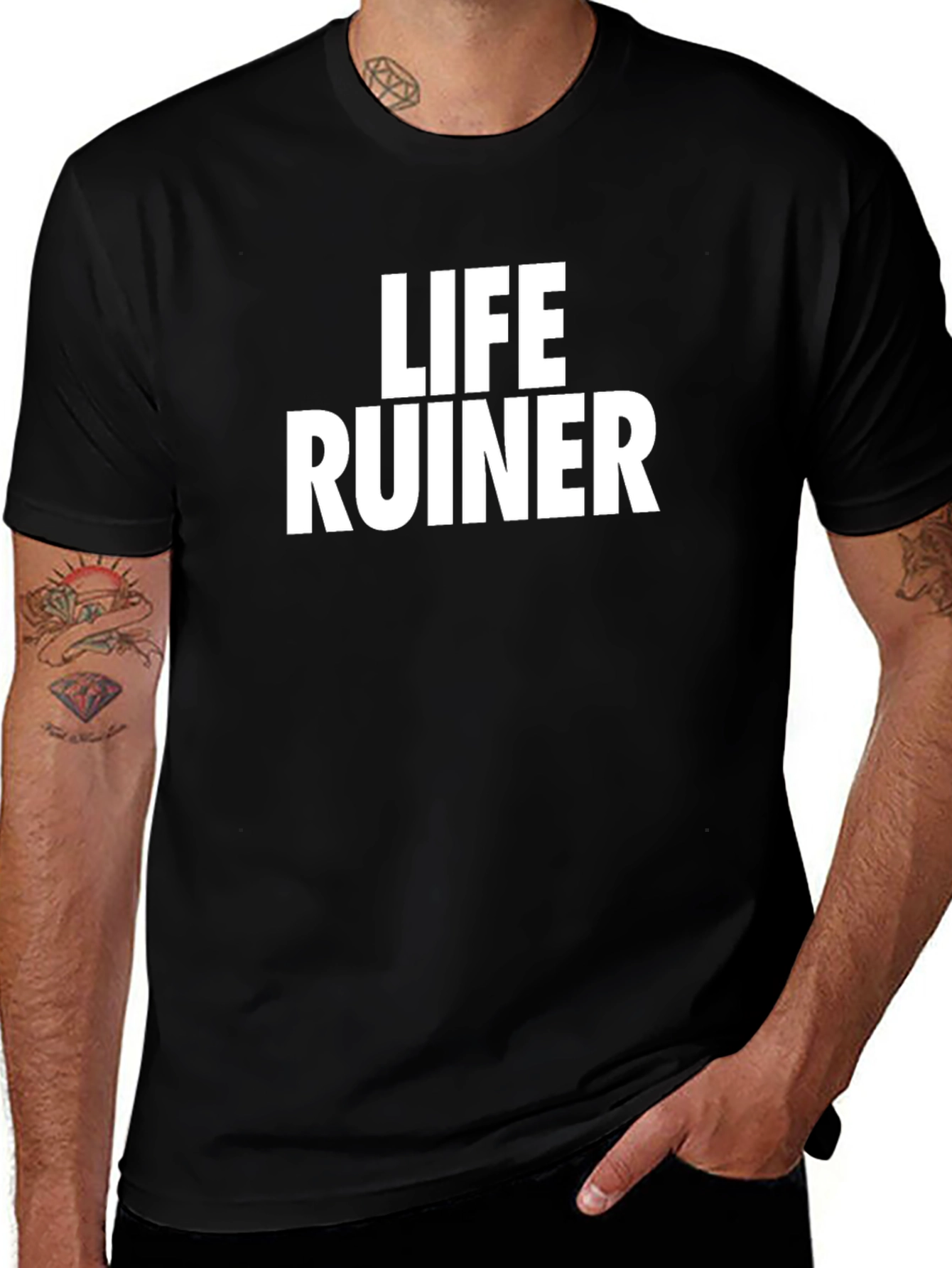 Life Ruiner Slogan Graphic T-Shirt
