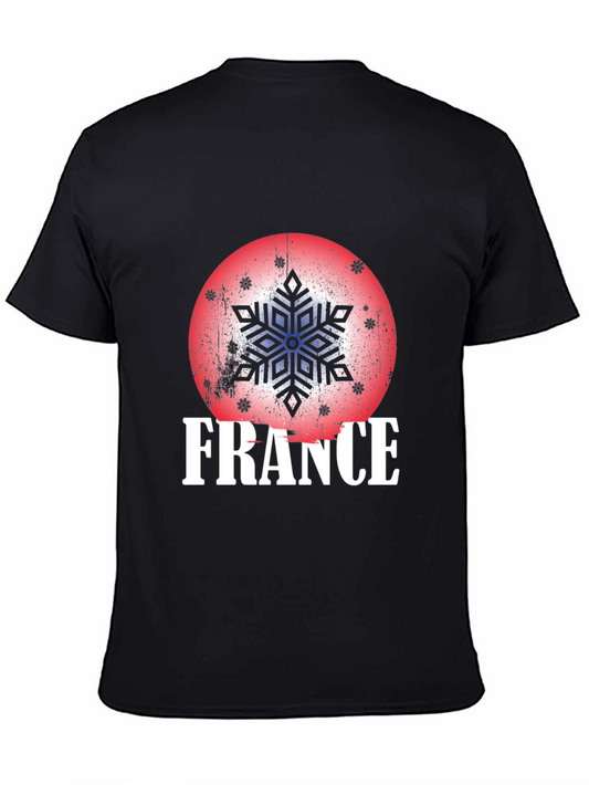 France Snowflake Graphic Tee - Winter Holiday Souvenir