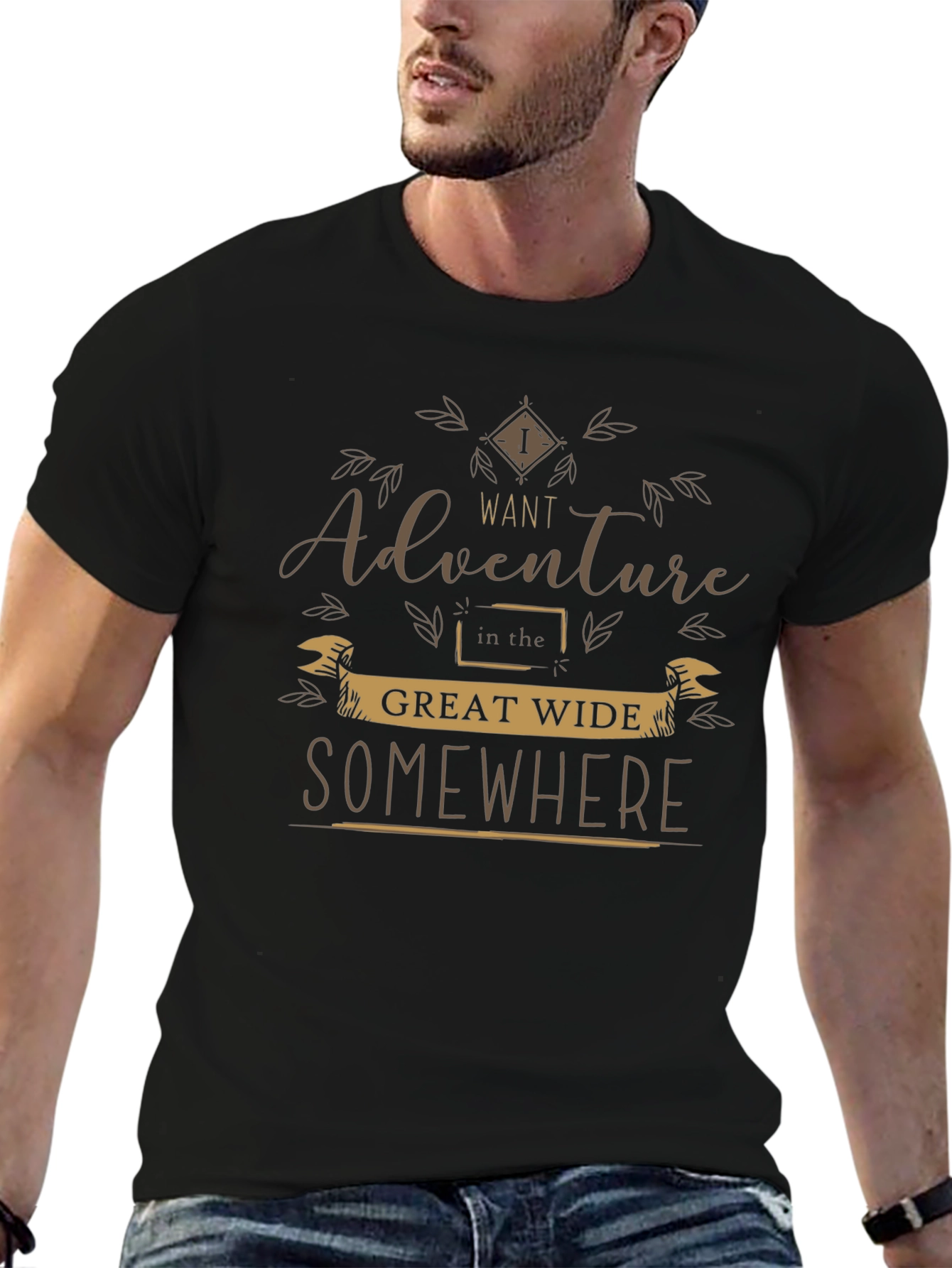 Adventure Awaits Black Graphic Tee