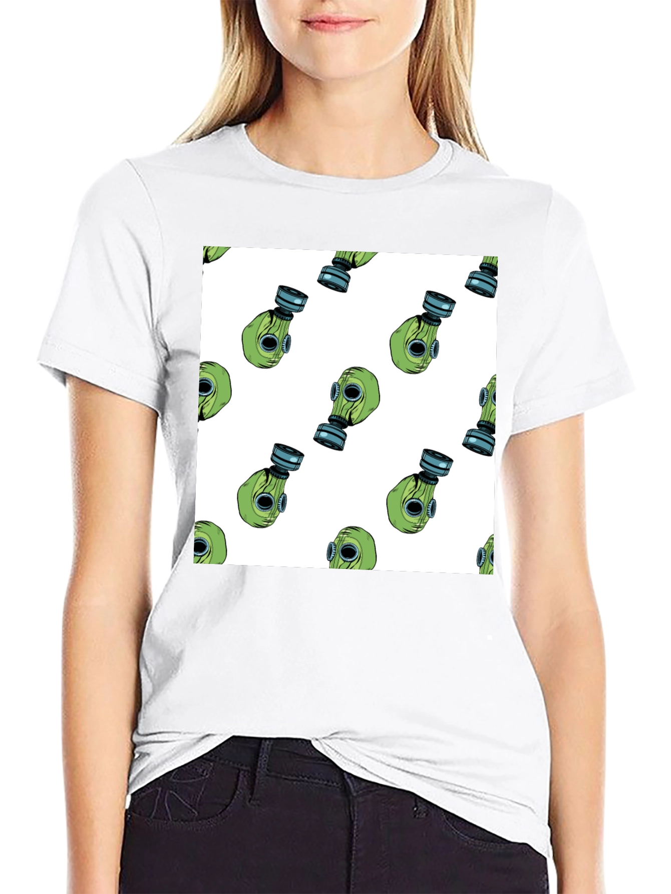 Gas Mask Pattern T-Shirt - Unique Design