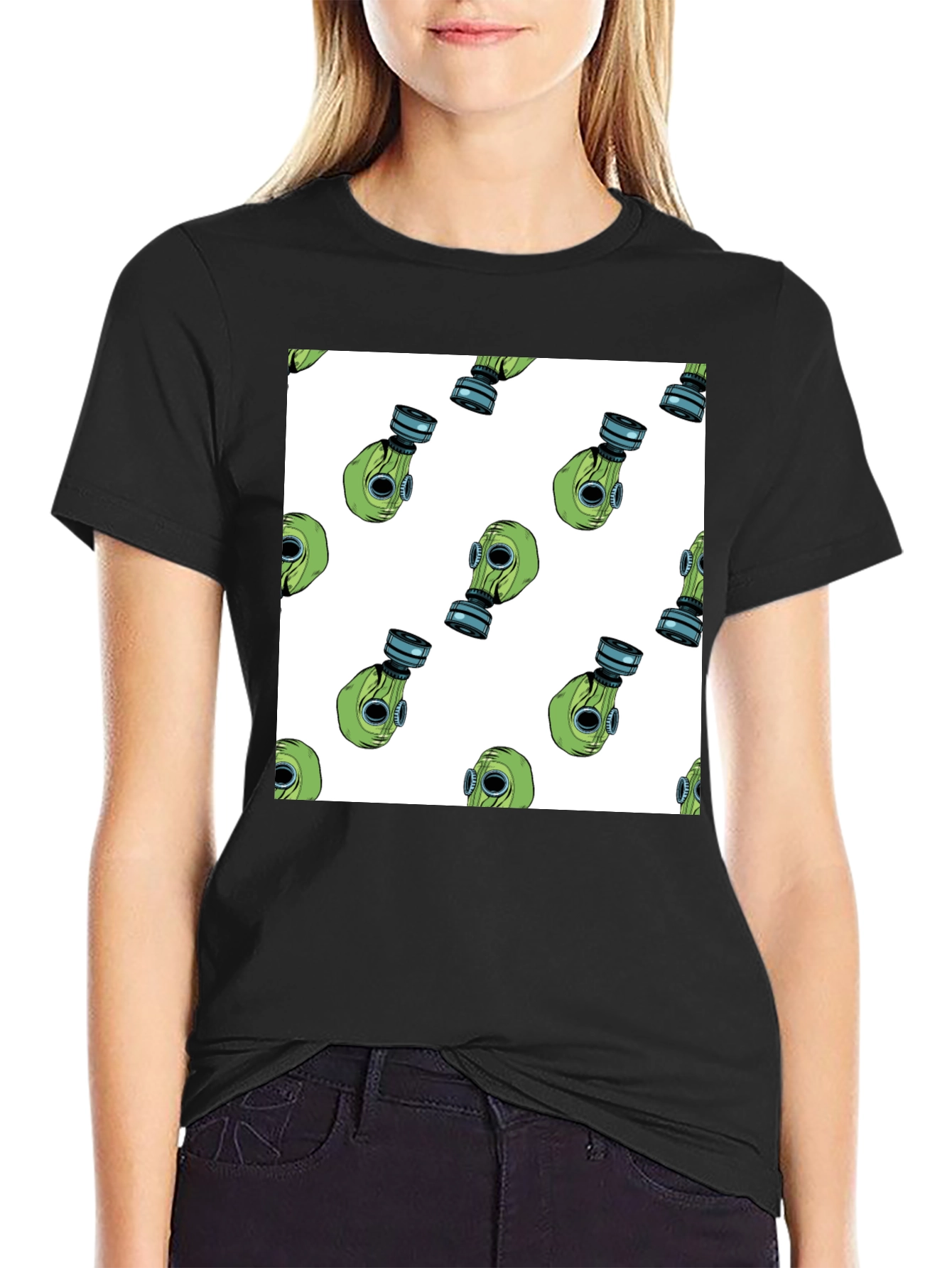 Gas Mask Pattern T-Shirt - Unique Design