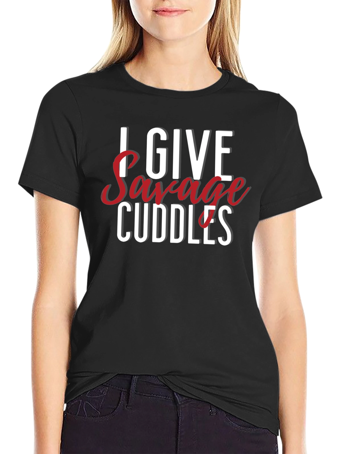 I Give Savage Cuddles Mens Black T-Shirt