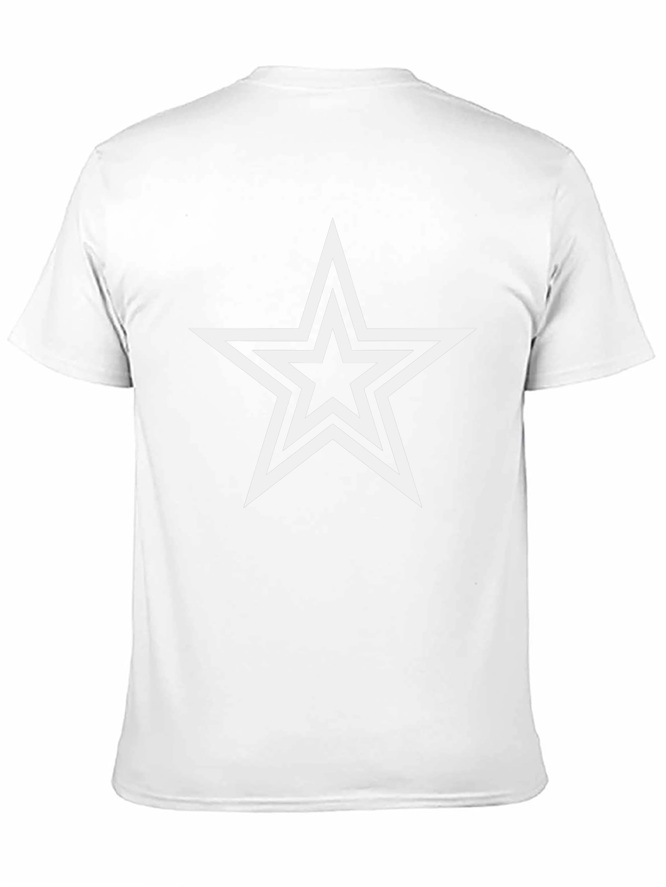 Black T-Shirt with White Double Star Graphic