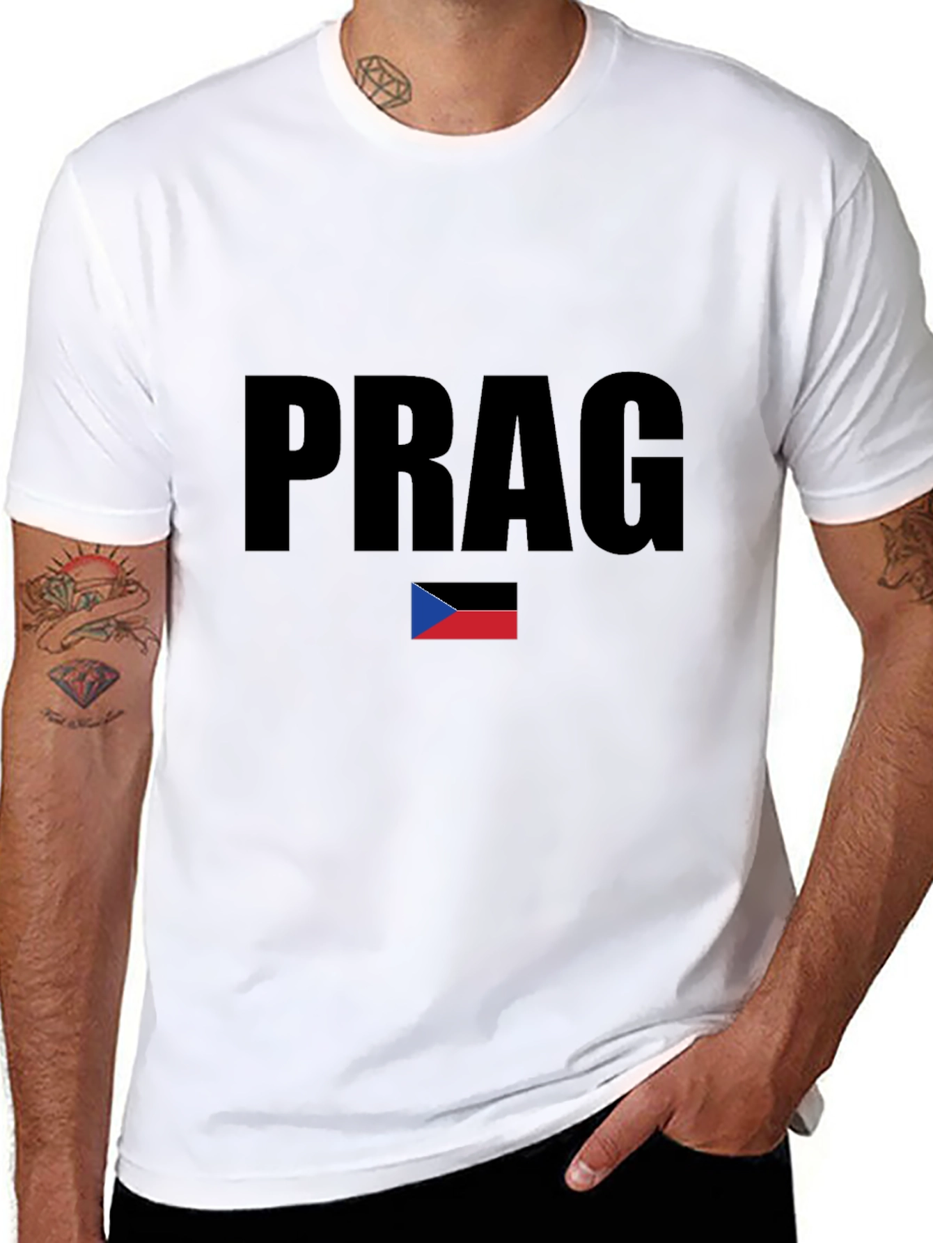 Prag T-Shirt with Czech Flag - Stylish Souvenir