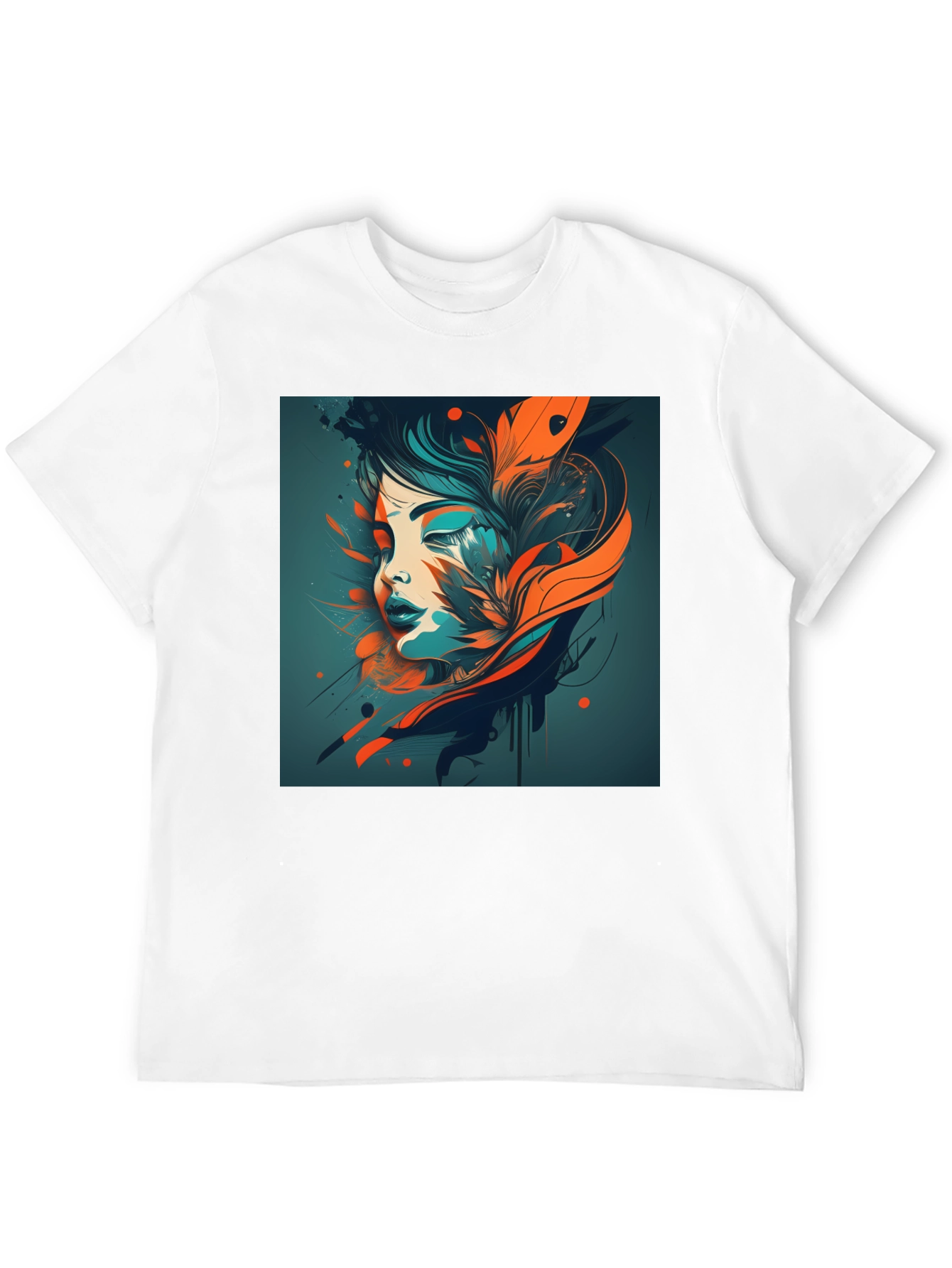 Abstract Woman Graphic Black T-Shirt